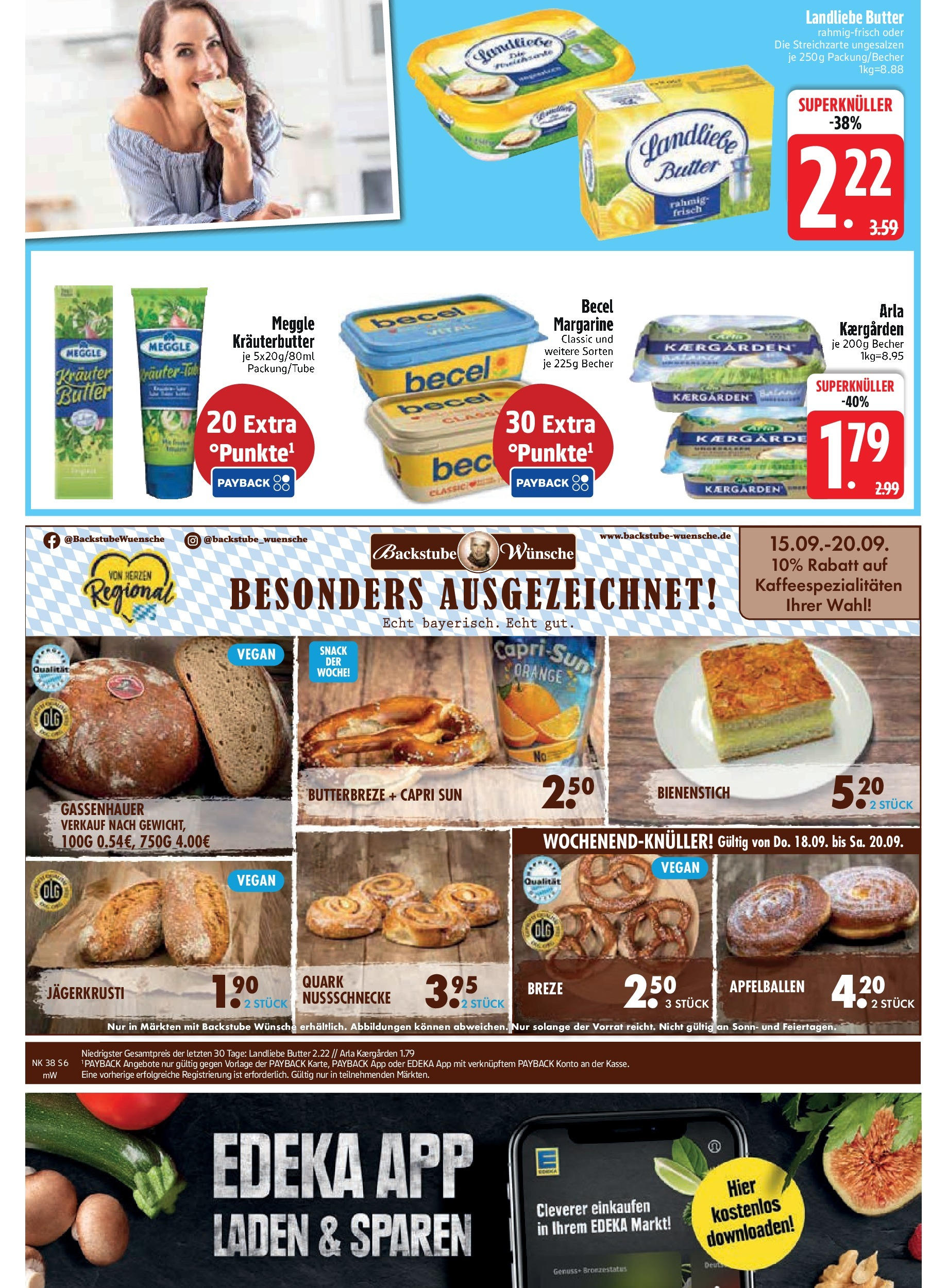 Edeka prospekt Markt Schwaben	 (ab 14.09.2025) » Angebote Online | Seite: 8 | Produkte: Quark, Butter, Landliebe butter, Kräuterbutter