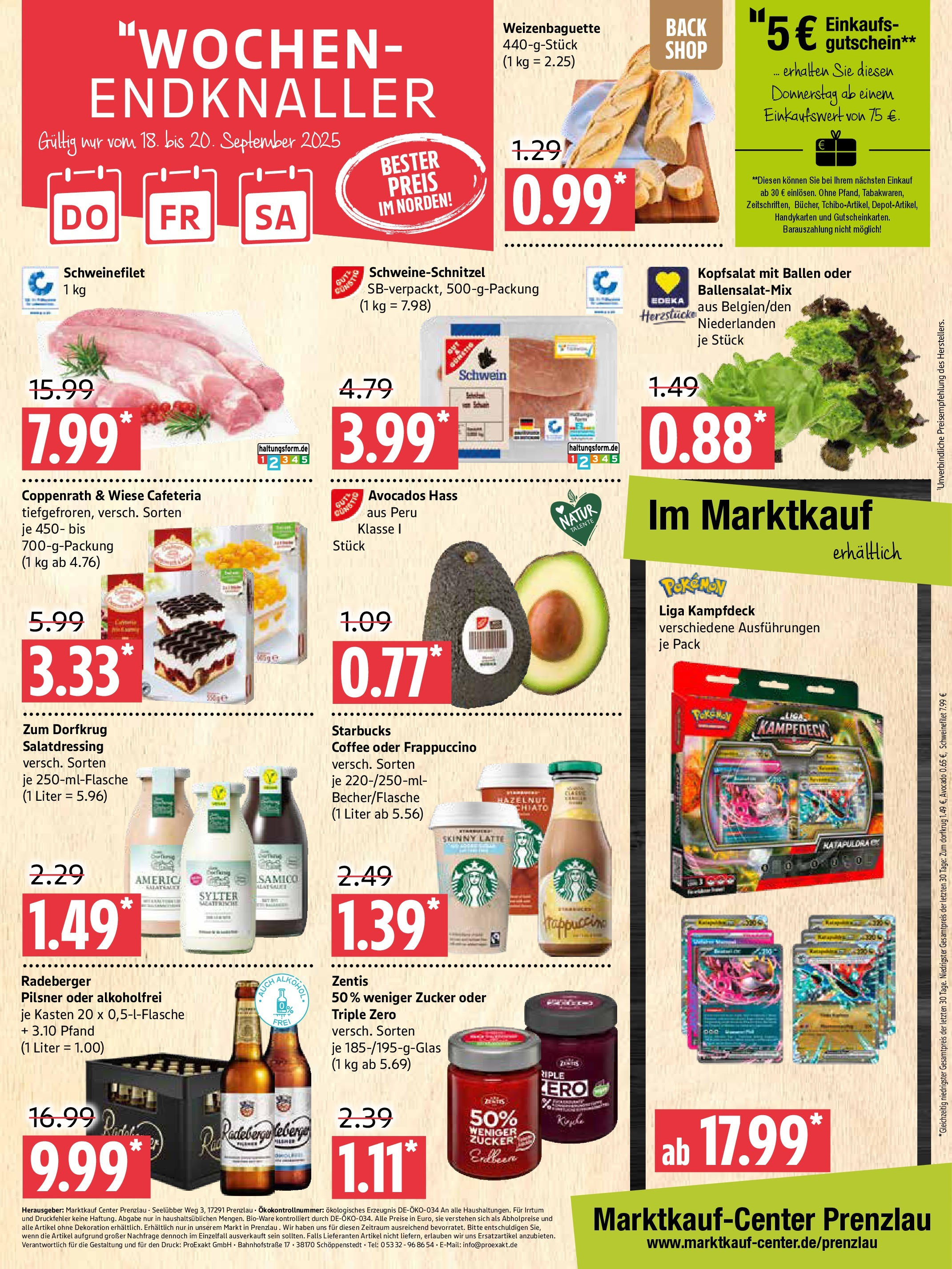 Marktkauf - Marktkauf: Wochenangebote (ab 14.09.2025) » Angebote online | Seite: 12 | Produkte: Starbucks, Schweinefilet, Avocado, Zucker