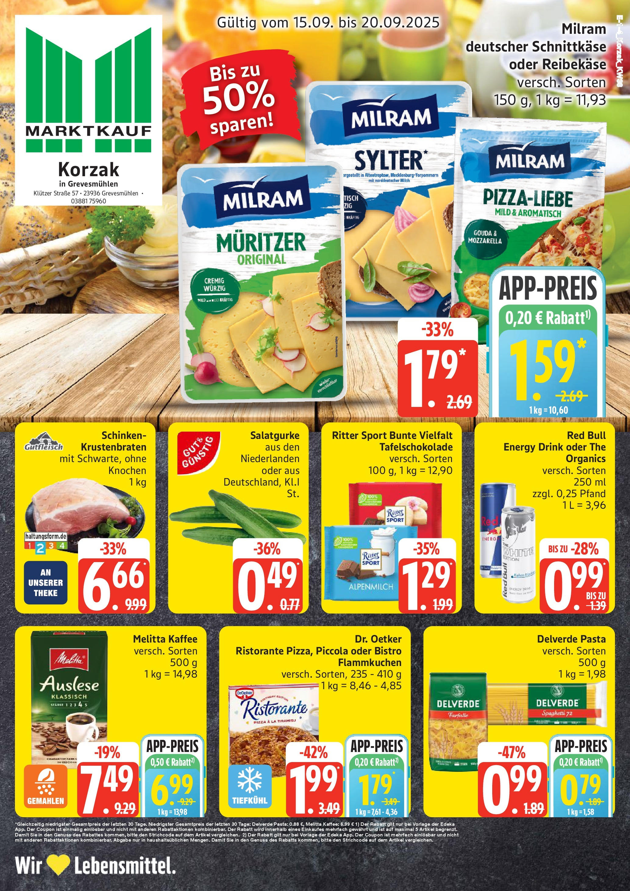 Marktkauf - Marktkauf: Wochenangebote (ab 14.09.2025) » Angebote online | Seite: 1 | Produkte: Mozzarella, Krustenbraten, Schinken, Reibekase