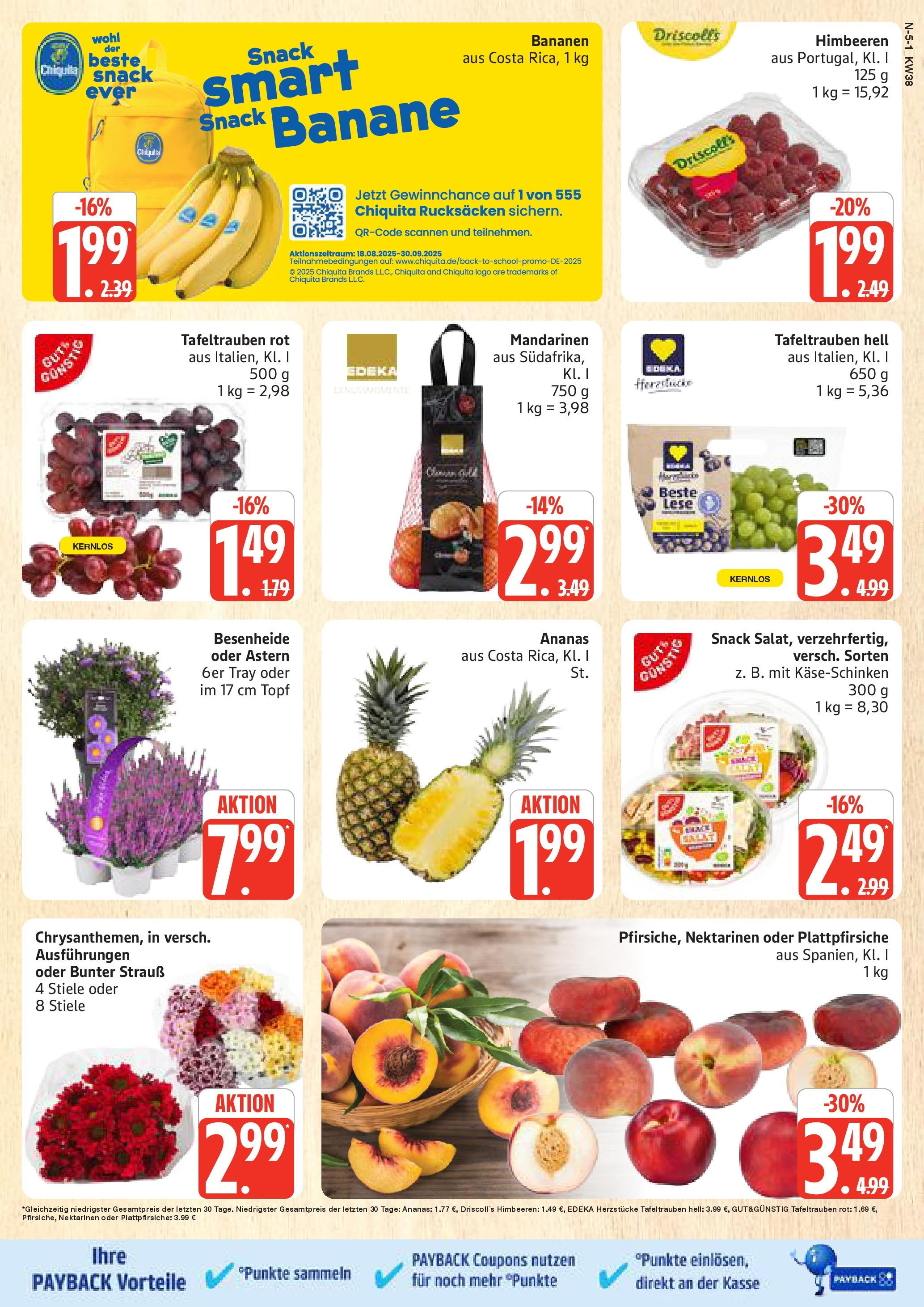 Marktkauf - Marktkauf: Wochenangebote (ab 14.09.2025) » Angebote online | Seite: 5 | Produkte: Himbeeren, Nektarinen, Bananen, Mandarinen