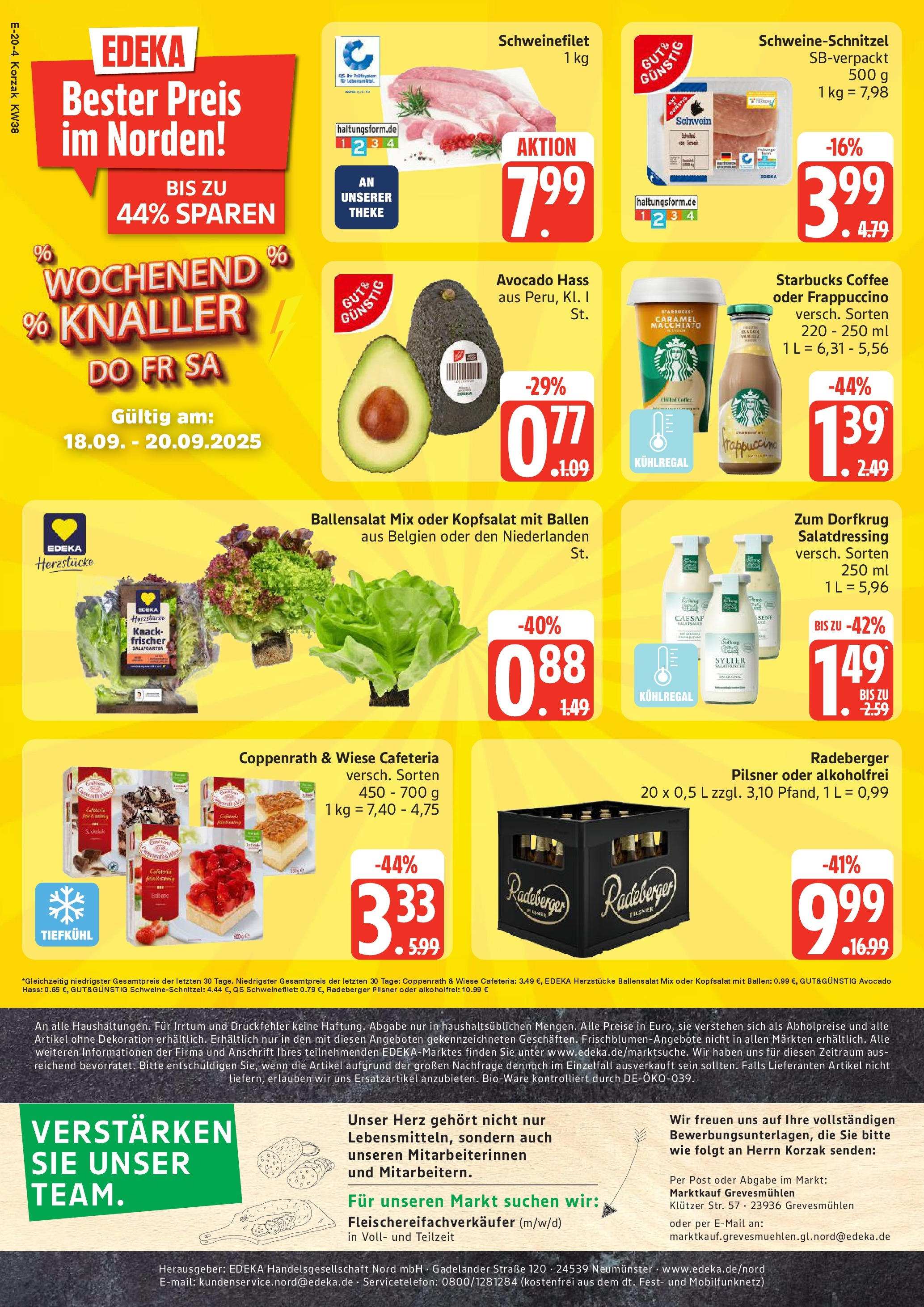 Marktkauf - Marktkauf: Wochenangebote (ab 14.09.2025) » Angebote online | Seite: 20 | Produkte: Theke, Starbucks, Schweinefilet, Radeberger pilsner