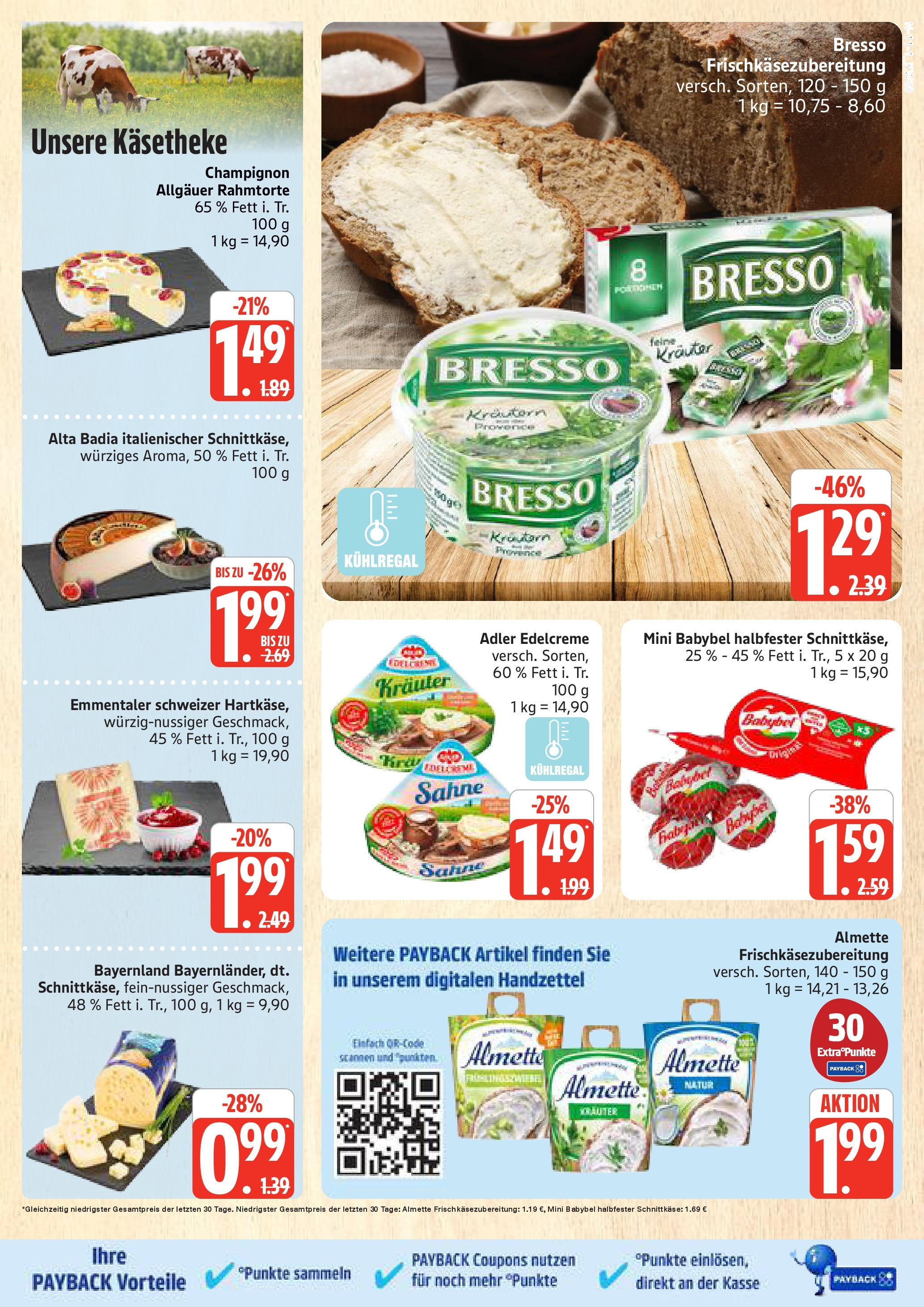 Marktkauf - Marktkauf: Wochenangebote (ab 14.09.2025) » Angebote online | Seite: 11 | Produkte: Almette, Bresso, Babybel, Sahne