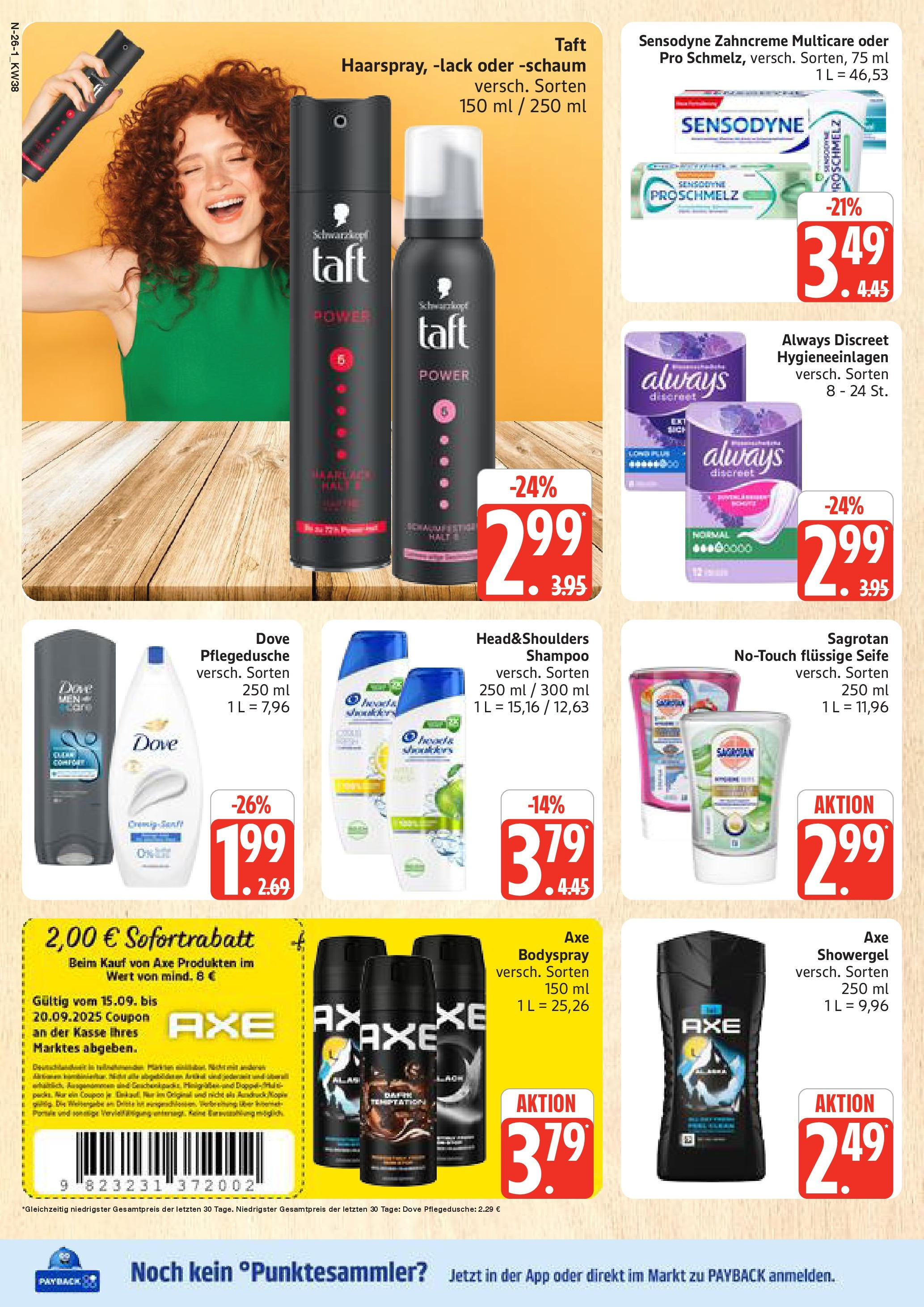 Marktkauf - Marktkauf: Wochenangebote (ab 14.09.2025) » Angebote online | Seite: 26 | Produkte: Shampoo, Seife, Axe