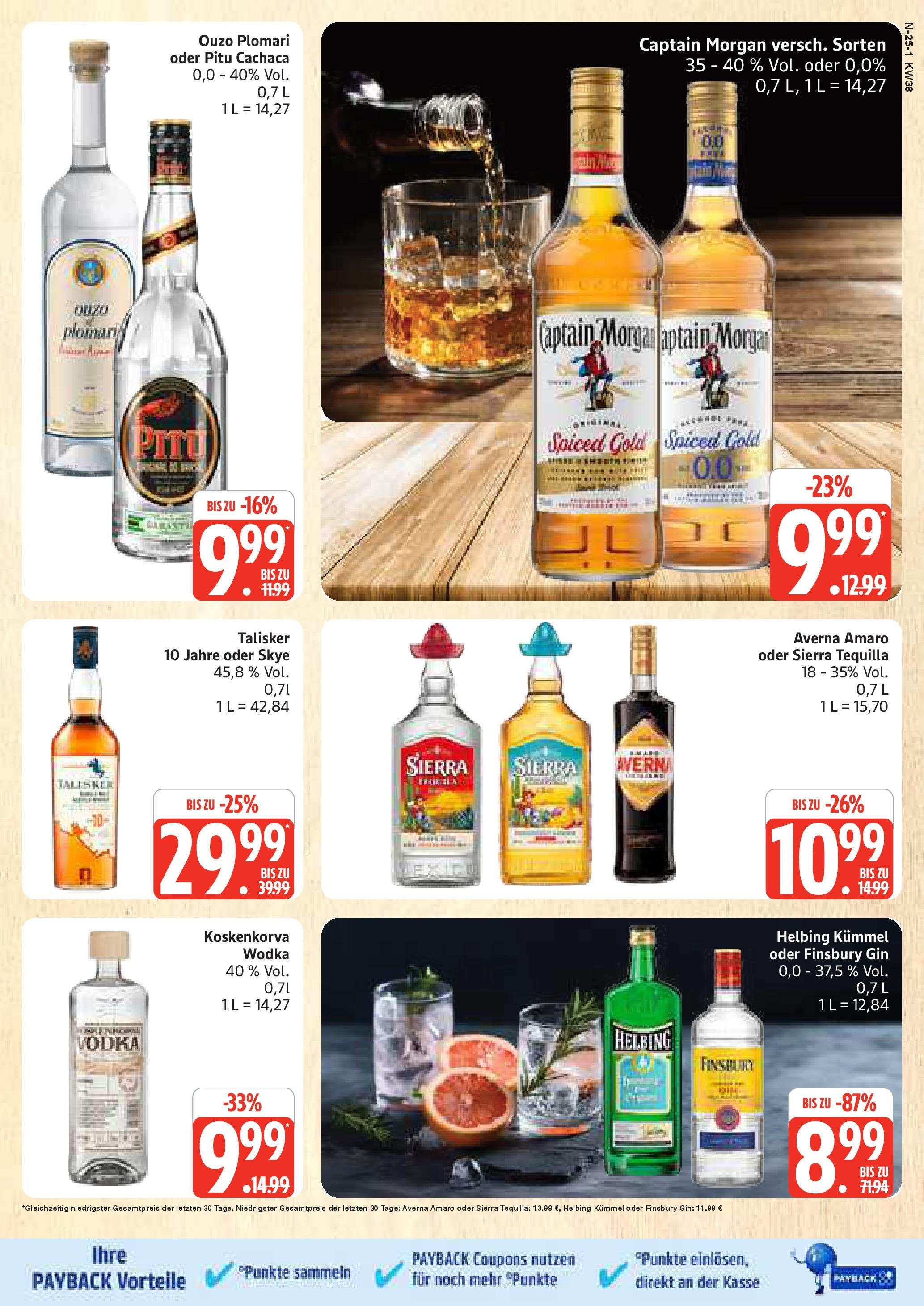 Marktkauf - Marktkauf: Wochenangebote (ab 14.09.2025) » Angebote online | Seite: 25 | Produkte: Captain morgan, Gin, Wodka, Ouzo plomari