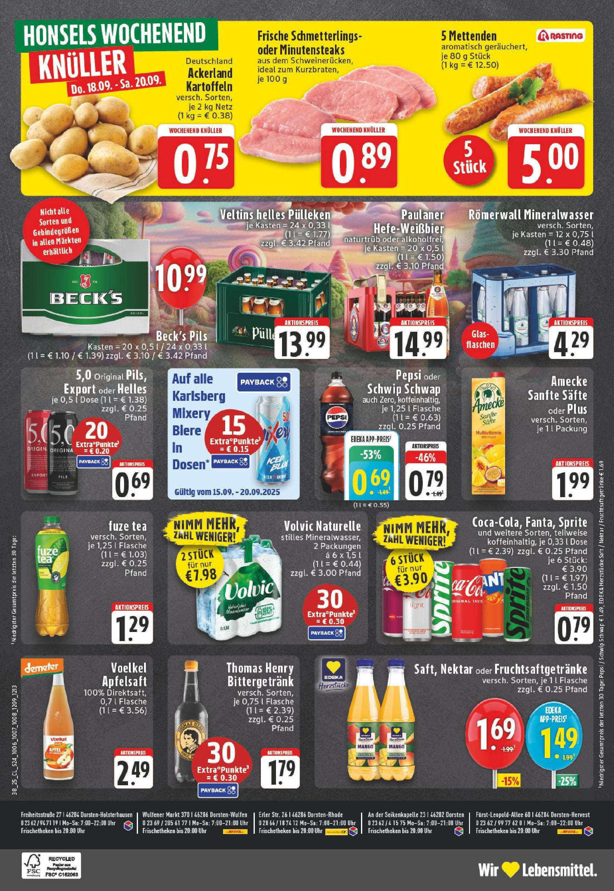 Edeka prospekt Dorsten	 (ab 14.09.2025) » Angebote Online | Seite: 26 | Produkte: Sprite, Äpfel, Apfelsaft, Mineralwasser