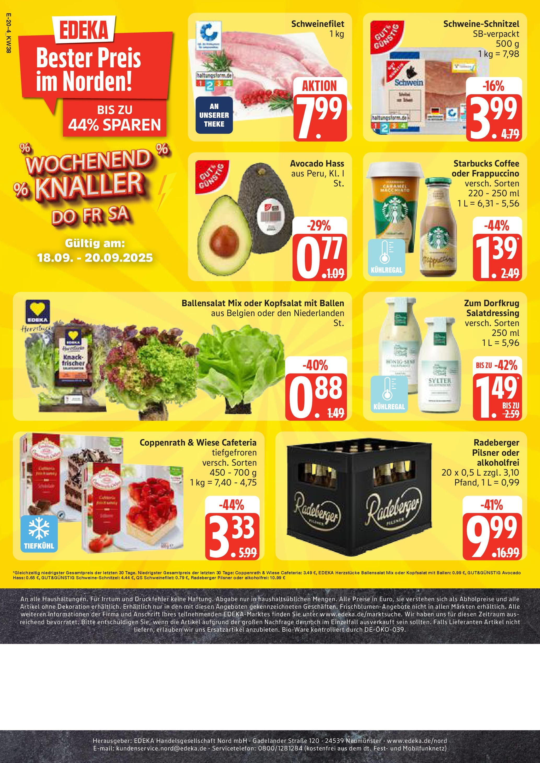 Edeka prospekt Neuruppin (ab 14.09.2025) » Angebote Online | Seite: 20 | Produkte: Theke, Starbucks, Schweinefilet, Radeberger pilsner Edeka prospekt Neuruppin (ab 14.09.2025) » Angebote Online | Seite: 20 | Produkte: Theke, Starbucks, Schweinefilet, Radeberger pilsner