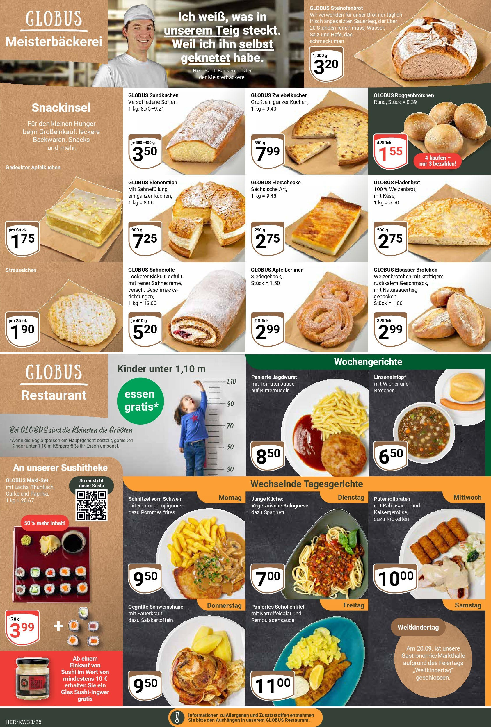 Globus prospekt Hermsdorf	 (ab 14.09.2025) » Angebote online | Seite: 5 | Produkte: Pommes, Pommes frites, Salz, Brot