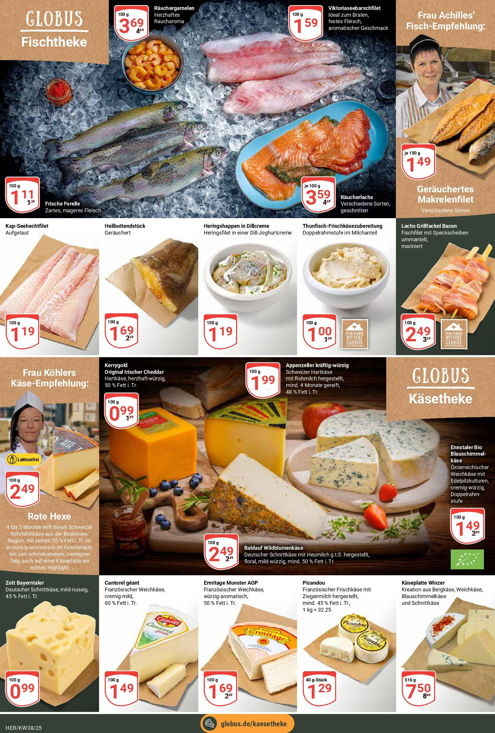 Globus prospekt Hermsdorf	 (ab 14.09.2025) » Angebote online | Seite: 7 | Produkte: Käse, Lachs, Räucherlachs, Fleisch