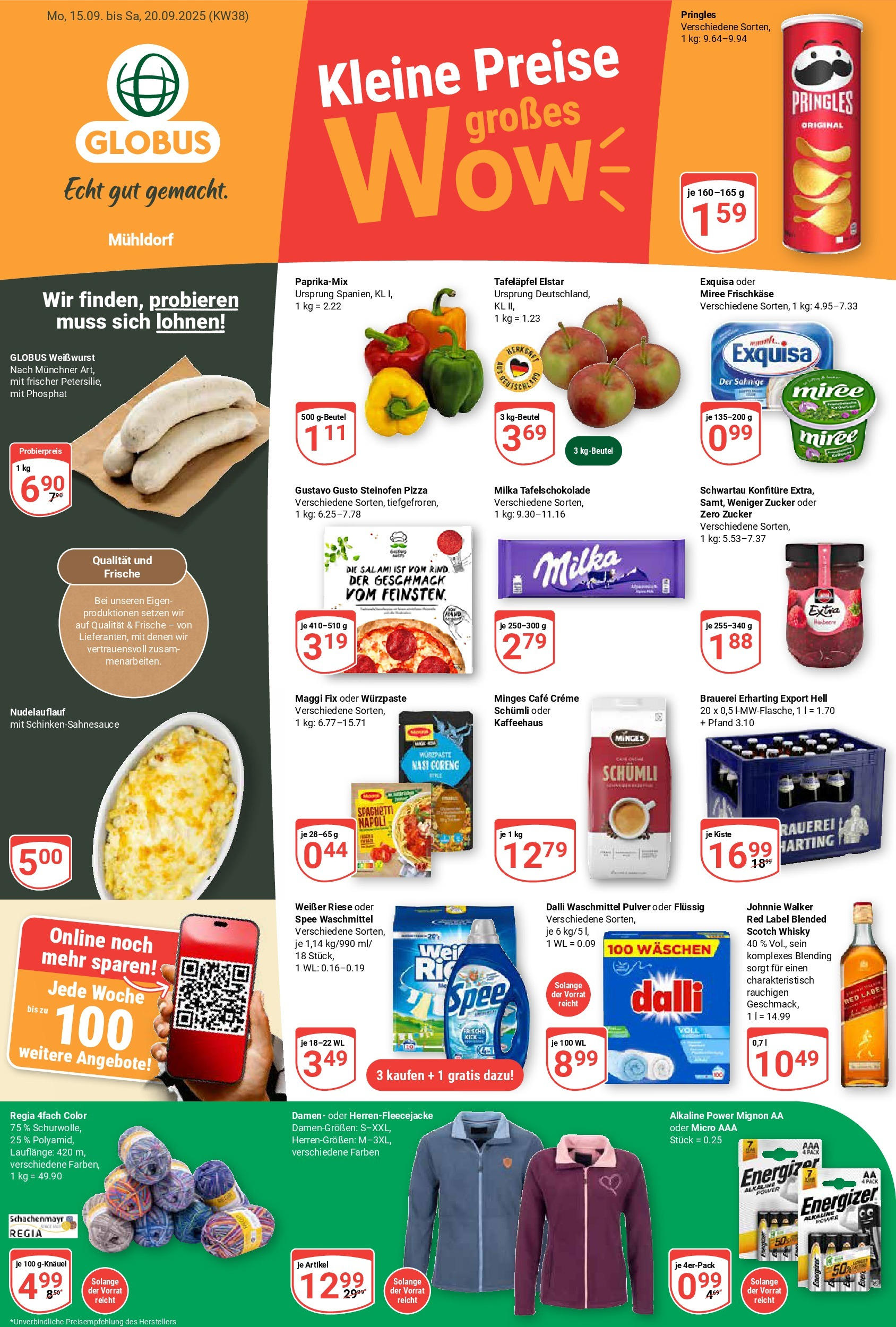 Globus prospekt Mühldorf	 (ab 14.09.2025) » Angebote online | Seite: 1 | Produkte: Waschmittel, Maggi fix, Salami, Frischkase