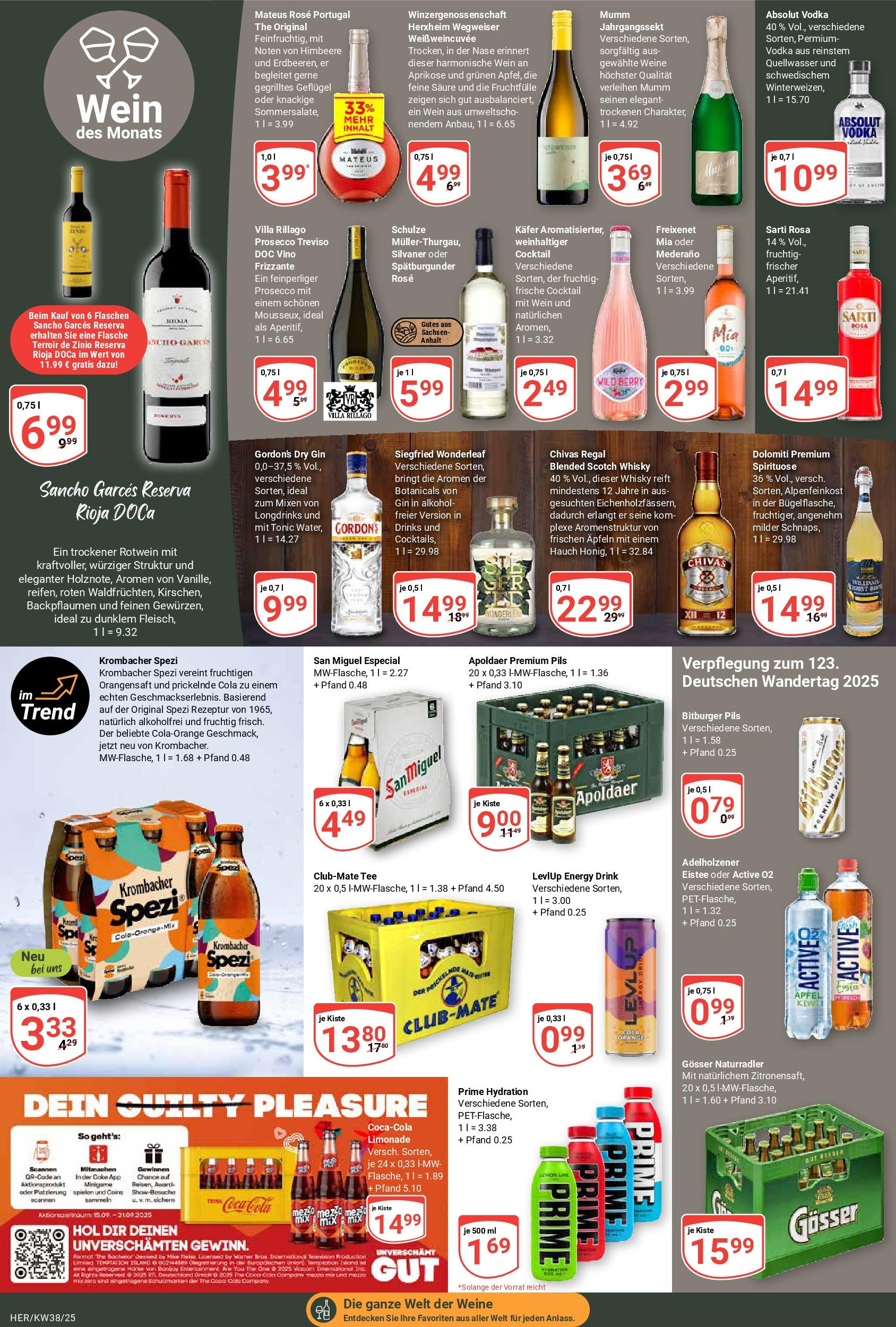 Globus prospekt Hermsdorf	 (ab 14.09.2025) » Angebote online | Seite: 14 | Produkte: Pils, Adelholzener, Wein, Gin