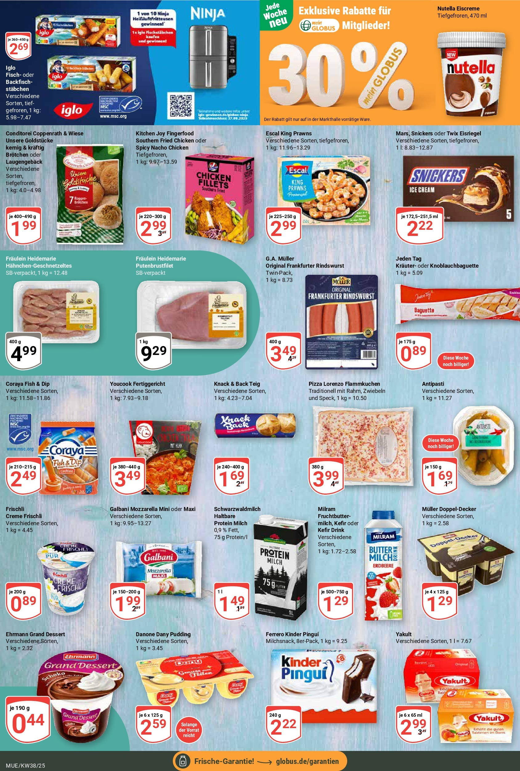 Globus prospekt Mühldorf	 (ab 14.09.2025) » Angebote online | Seite: 8 | Produkte: Youcook, Milch, Butter, Zwiebeln