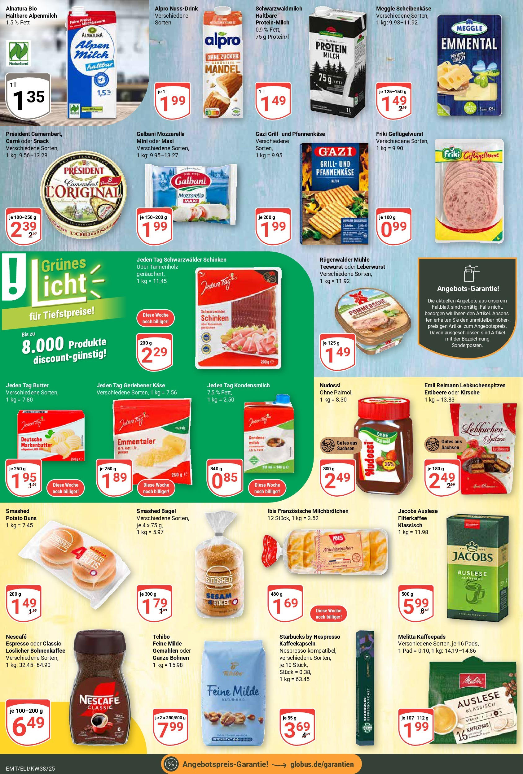 Globus prospekt Mittelhausen (ab 14.09.2025) » Angebote ab Montag | Seite: 10 | Produkte: Kaffeepads, Nescafe, Käse, Mozzarella Globus prospekt Mittelhausen (ab 14.09.2025) » Angebote online | Seite: 10 | Produkte: Kaffeepads, Nescafe, Käse, Mozzarella