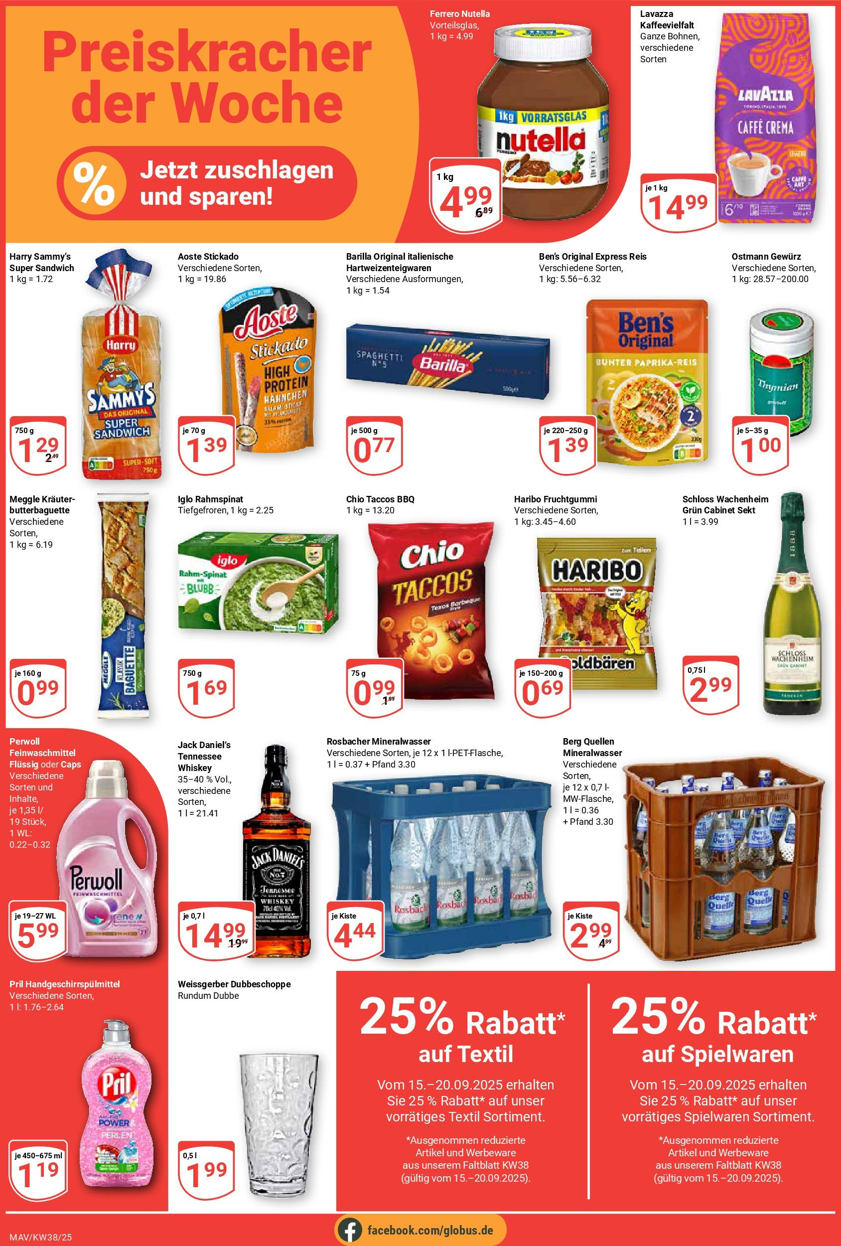 Globus prospekt Mannheim	 (ab 14.09.2025) » Angebote online | Seite: 2 | Produkte: Lavazza, Iglo, Mineralwasser, Nutella