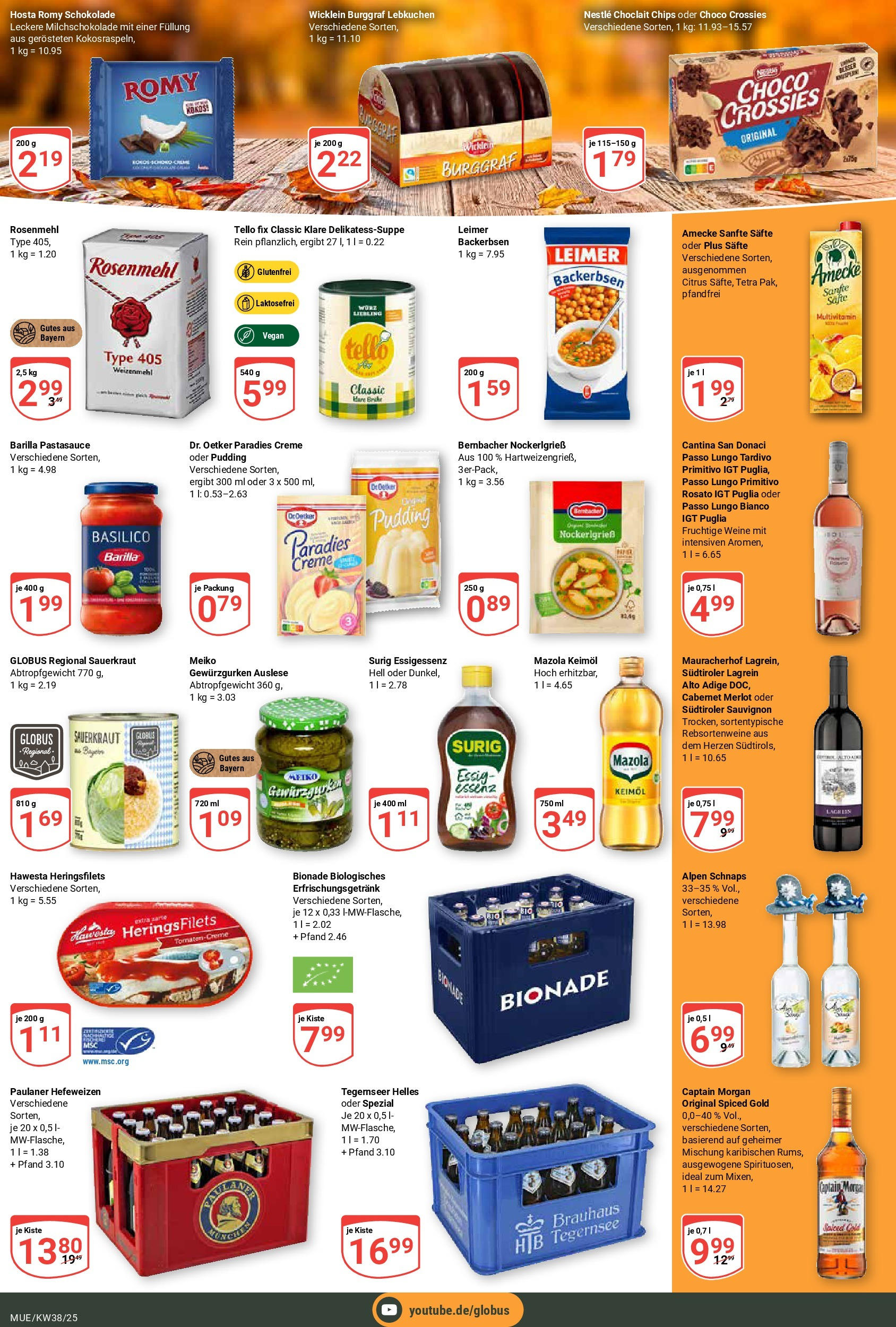 Globus prospekt Mühldorf	 (ab 14.09.2025) » Angebote online | Seite: 12 | Produkte: Merlot, Creme, Captain morgan, Chips