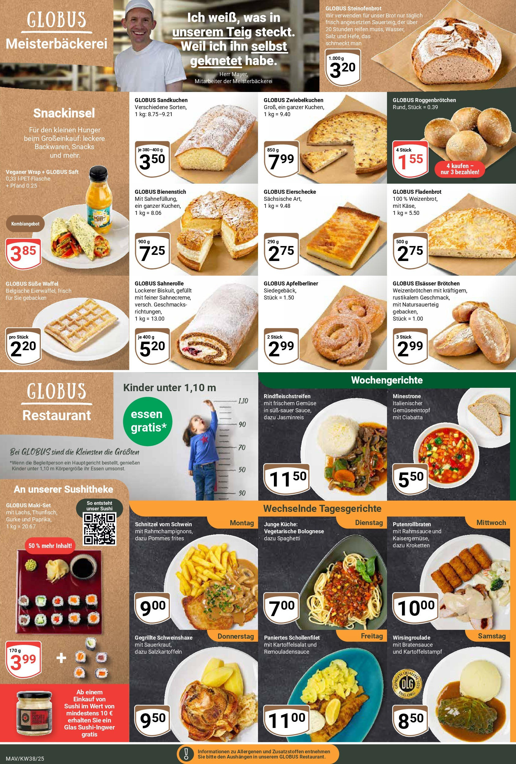 Globus prospekt Mannheim	 (ab 14.09.2025) » Angebote online | Seite: 9 | Produkte: Pommes frites, Schnitzel, Brot, Saft