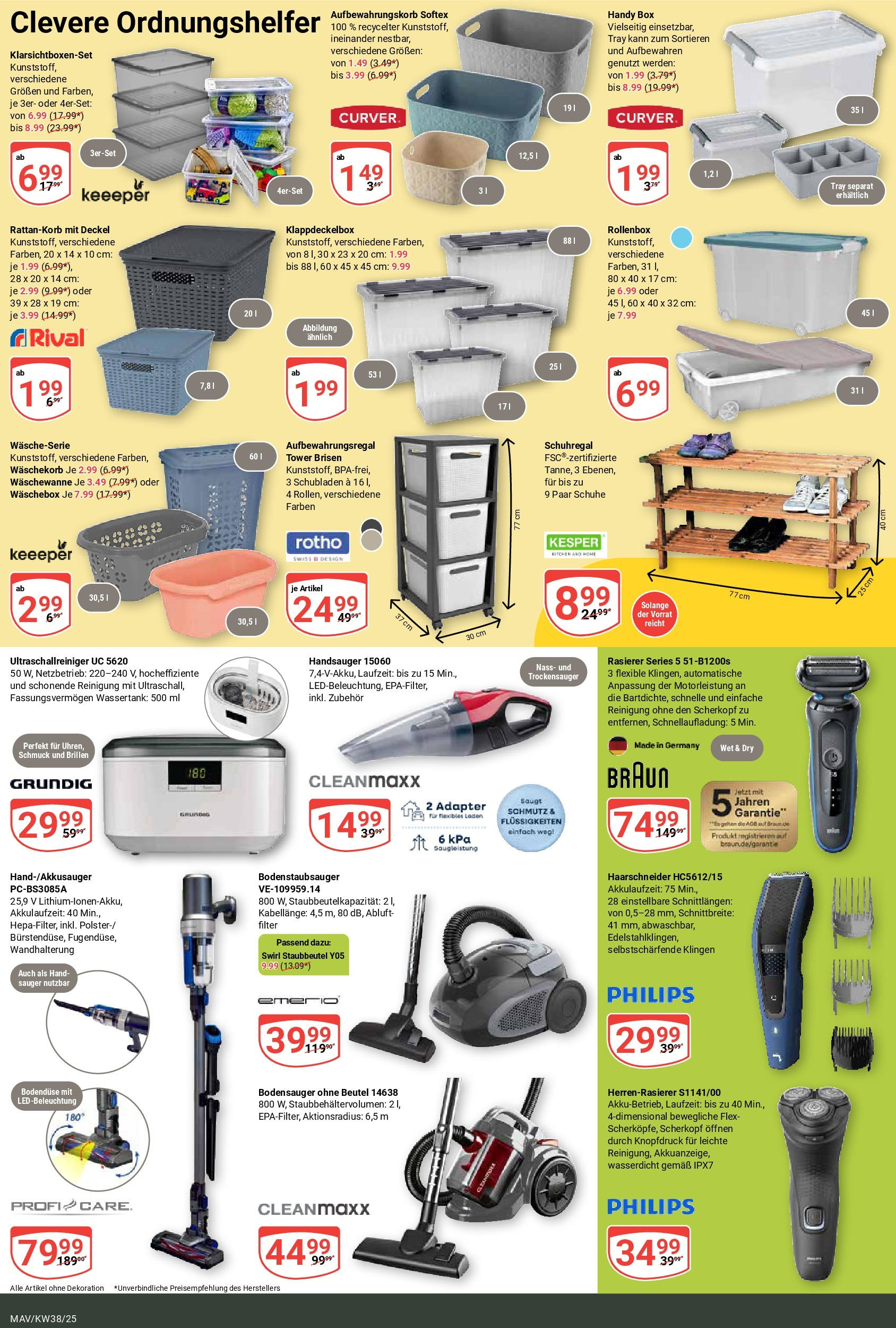 Globus prospekt Mannheim	 (ab 14.09.2025) » Angebote online | Seite: 25 | Produkte: Adapter, Philips, Rasierer, Schuhregal