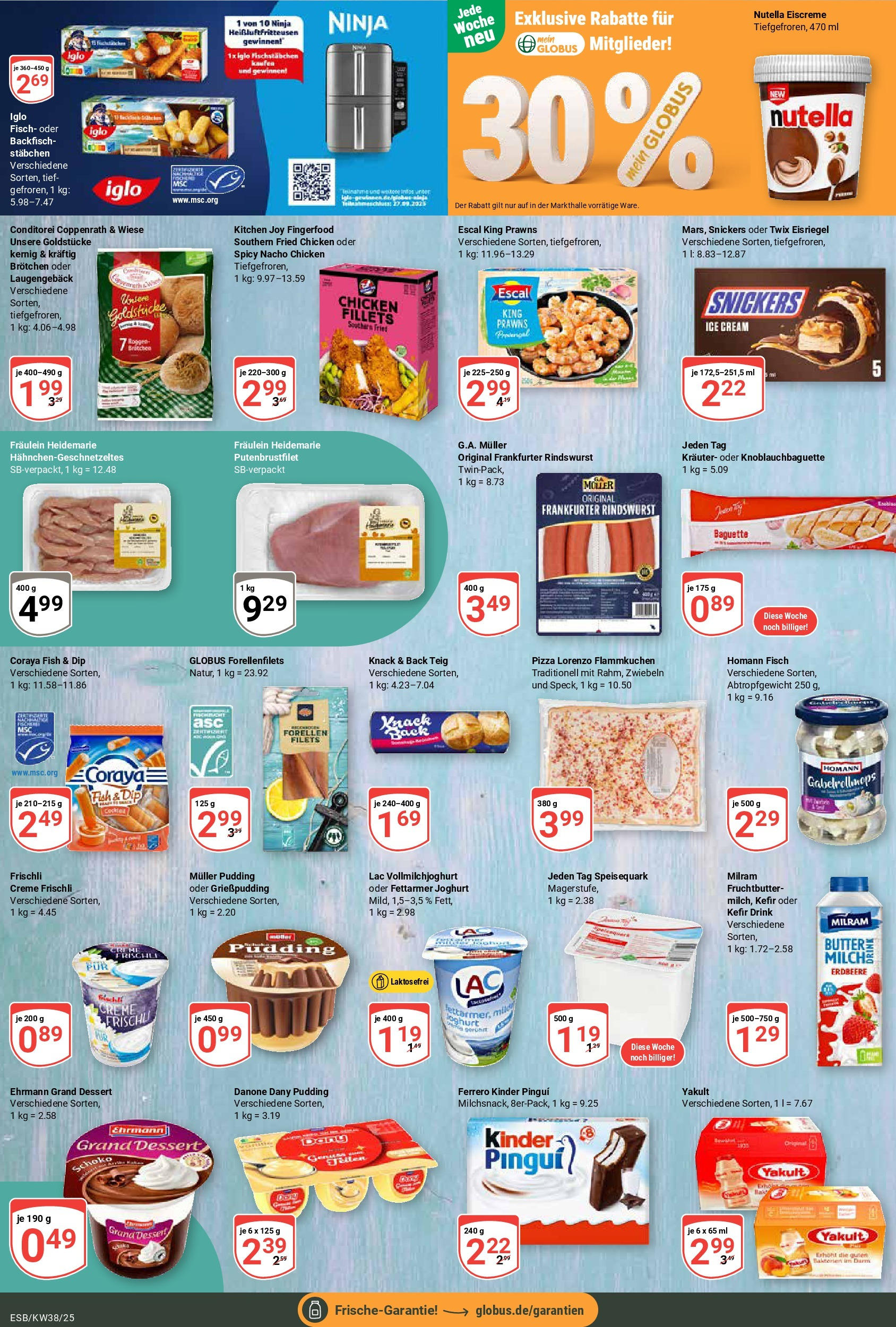 Globus prospekt Eschborn	 (ab 14.09.2025) » Angebote online | Seite: 10 | Produkte: Kefir, Butter, Pudding, Snickers
