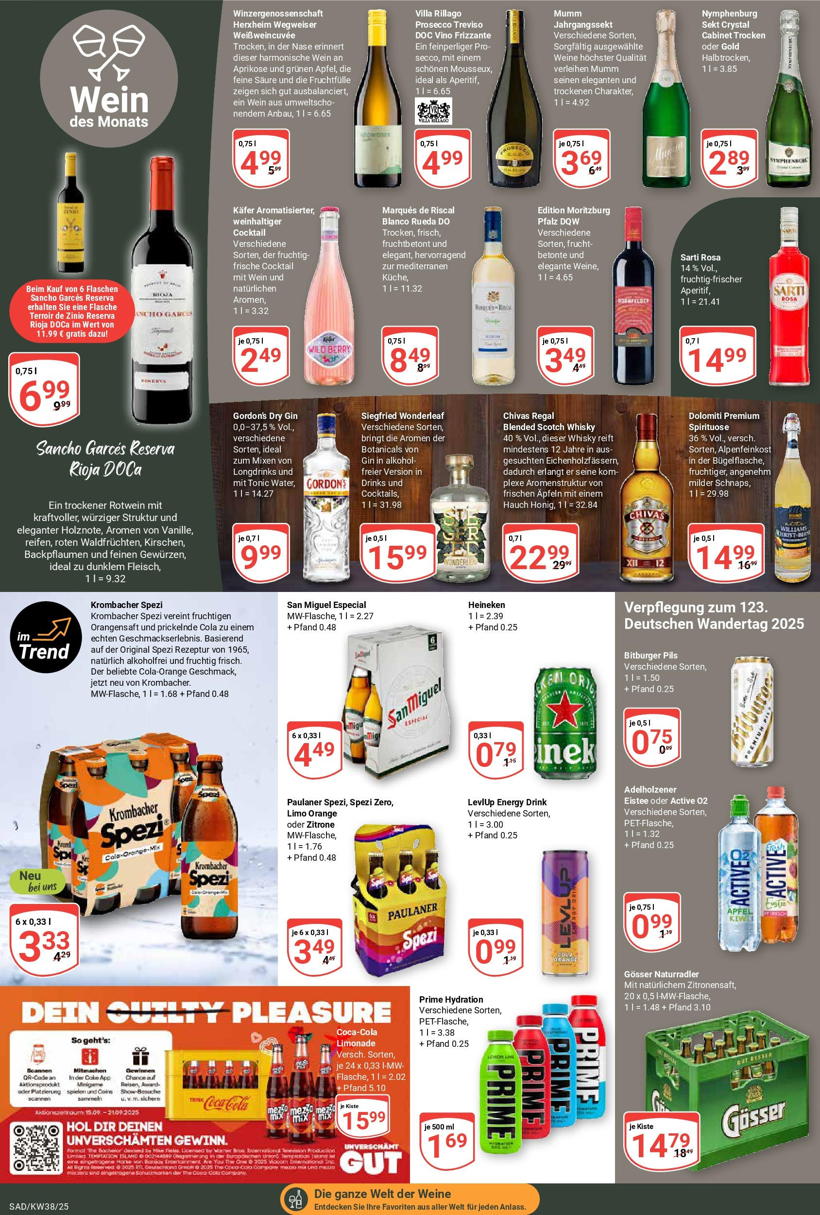 Globus prospekt Schwandorf	 (ab 14.09.2025) » Angebote online | Seite: 15 | Produkte: Energy, Sekt, Limonade, Prosecco