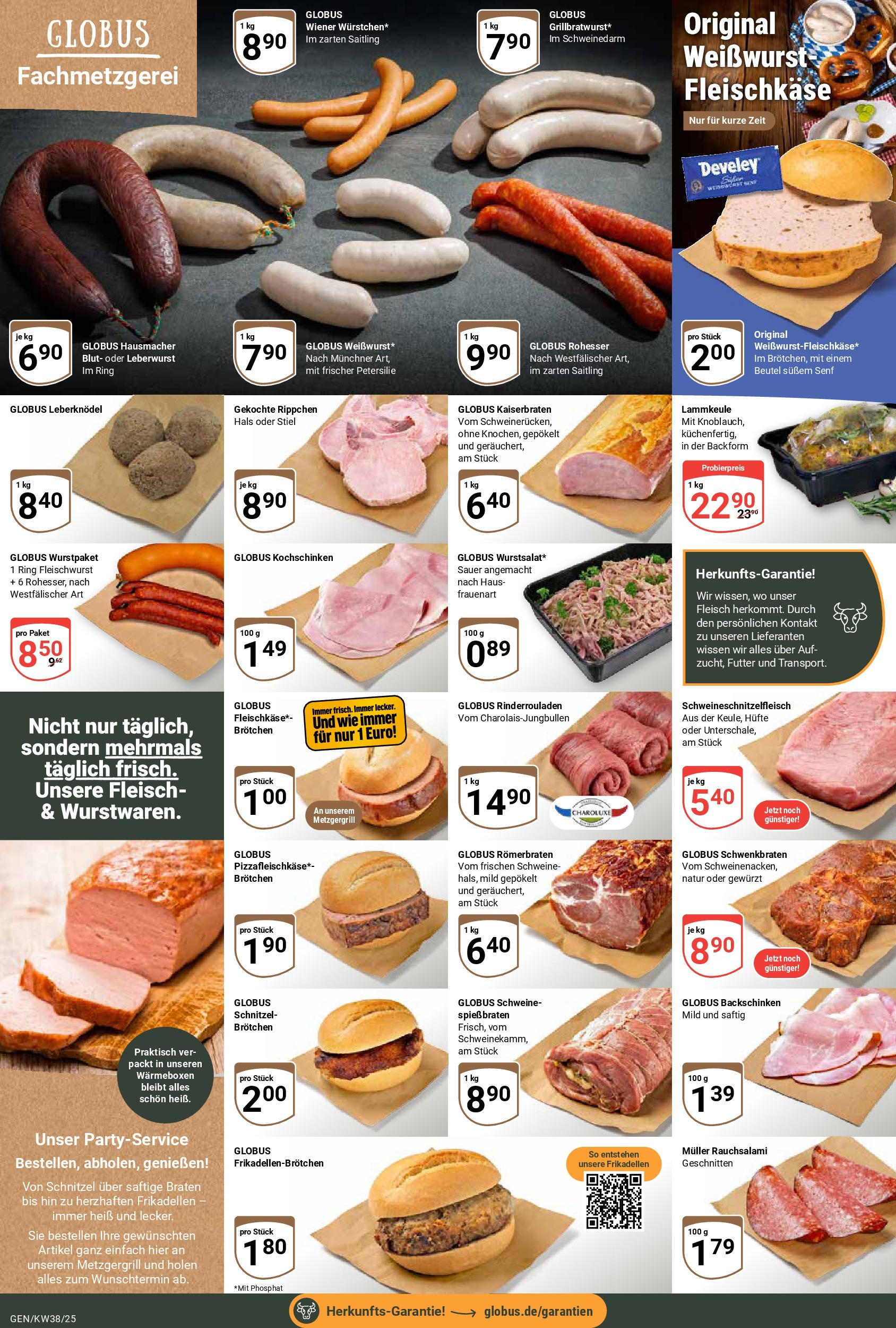 Globus prospekt Gensingen	 (ab 14.09.2025) » Angebote online | Seite: 6 | Produkte: Lammkeule, Weißwurst, Schnitzel, Petersilie