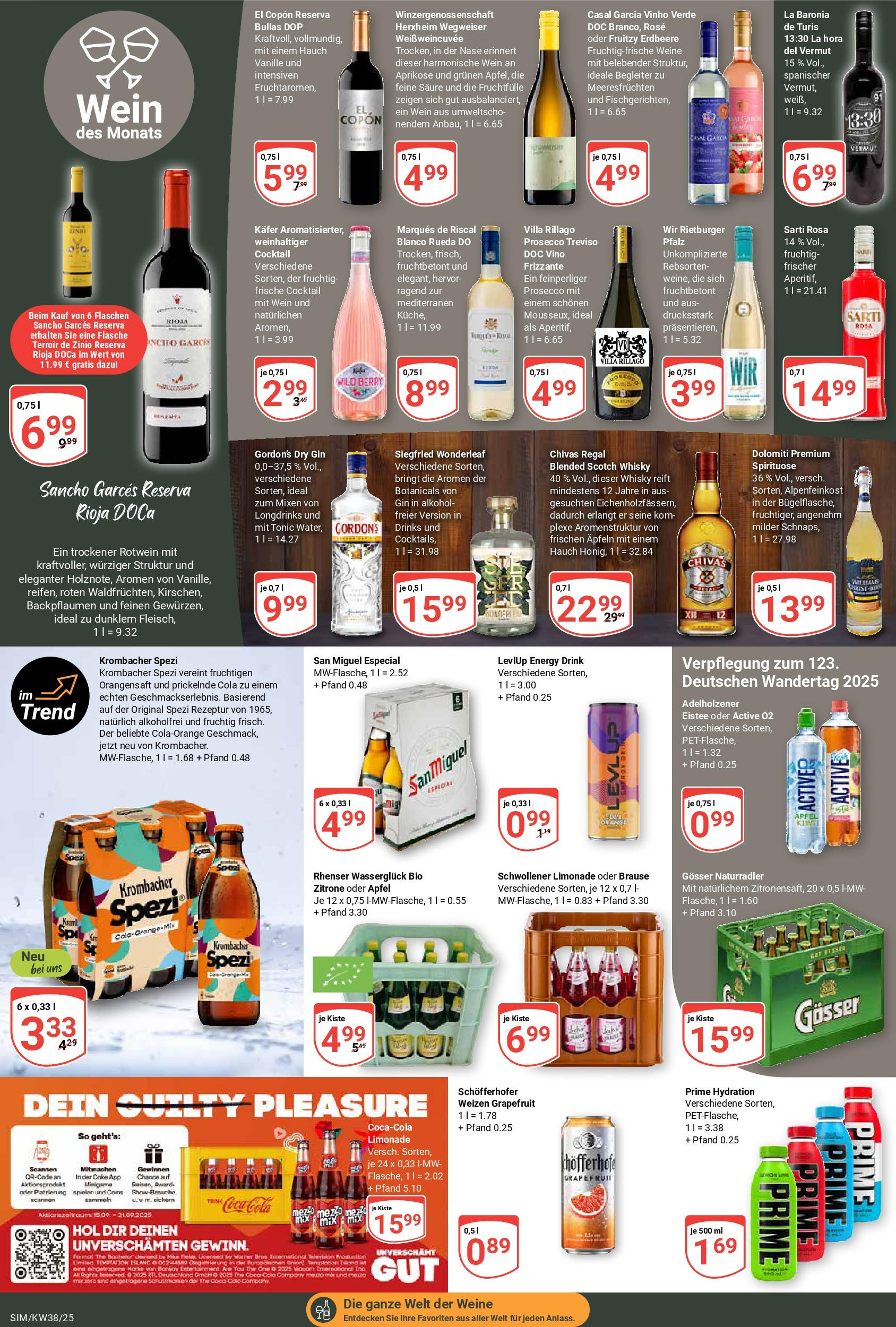 Globus prospekt Simmern (ab 14.09.2025) » Angebote ab Montag | Seite: 14 | Produkte: Coca cola, Adelholzener, Limonade, Wein Globus prospekt Simmern (ab 14.09.2025) » Angebote online | Seite: 14 | Produkte: Coca cola, Adelholzener, Limonade, Wein