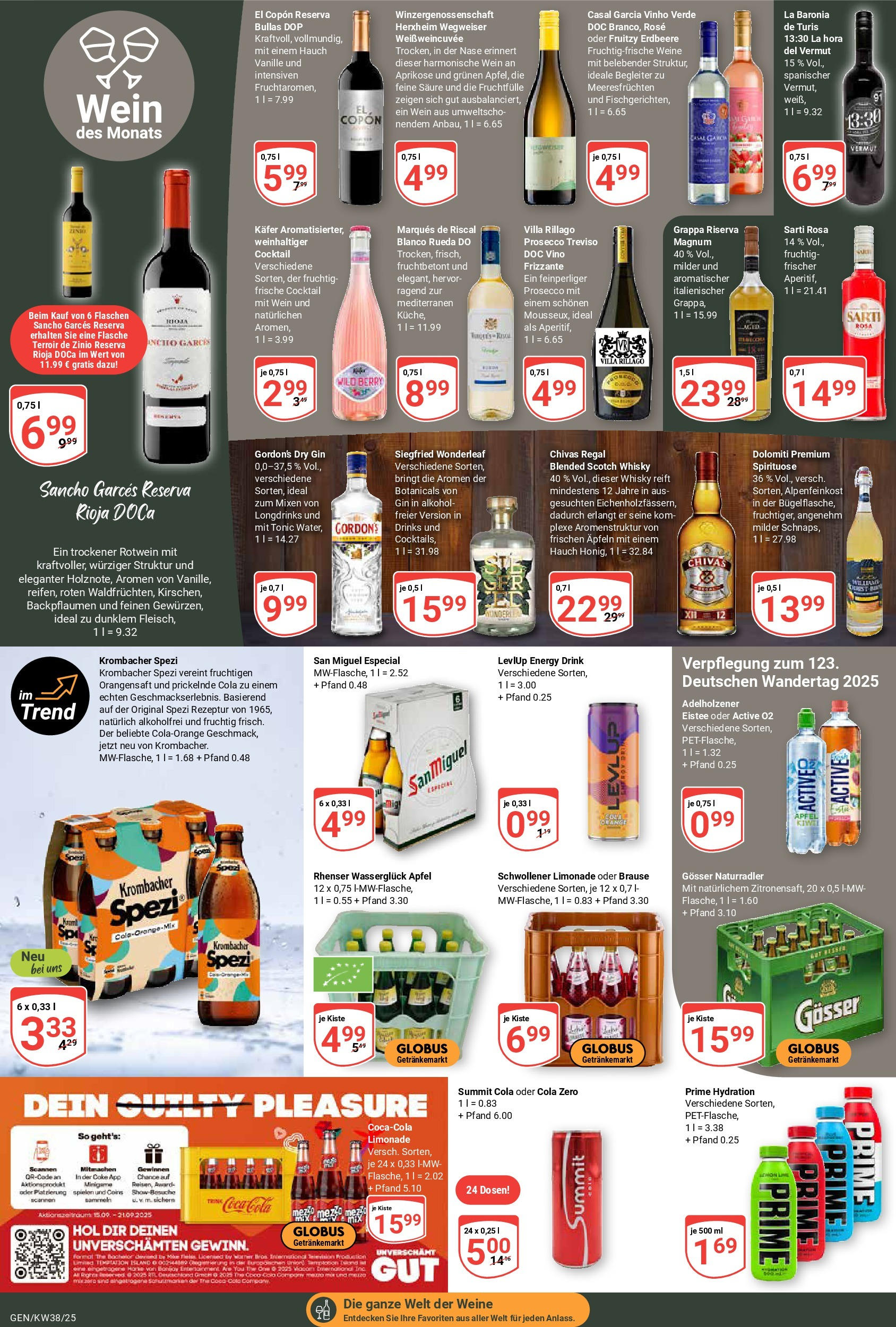 Globus prospekt Gensingen	 (ab 14.09.2025) » Angebote online | Seite: 14 | Produkte: Cola, Regal, Adelholzener, Kiwi