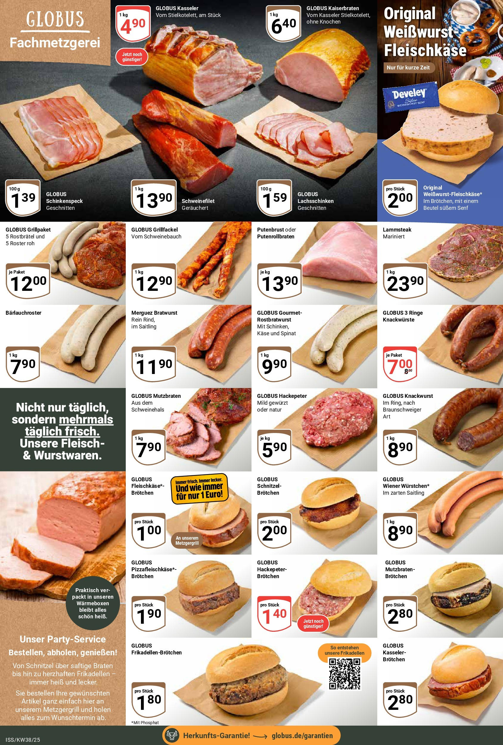 Globus prospekt Isserstedt	 (ab 14.09.2025) » Angebote online | Seite: 6 | Produkte: Käse, Schweinebauch, Bratwurst, Fleisch