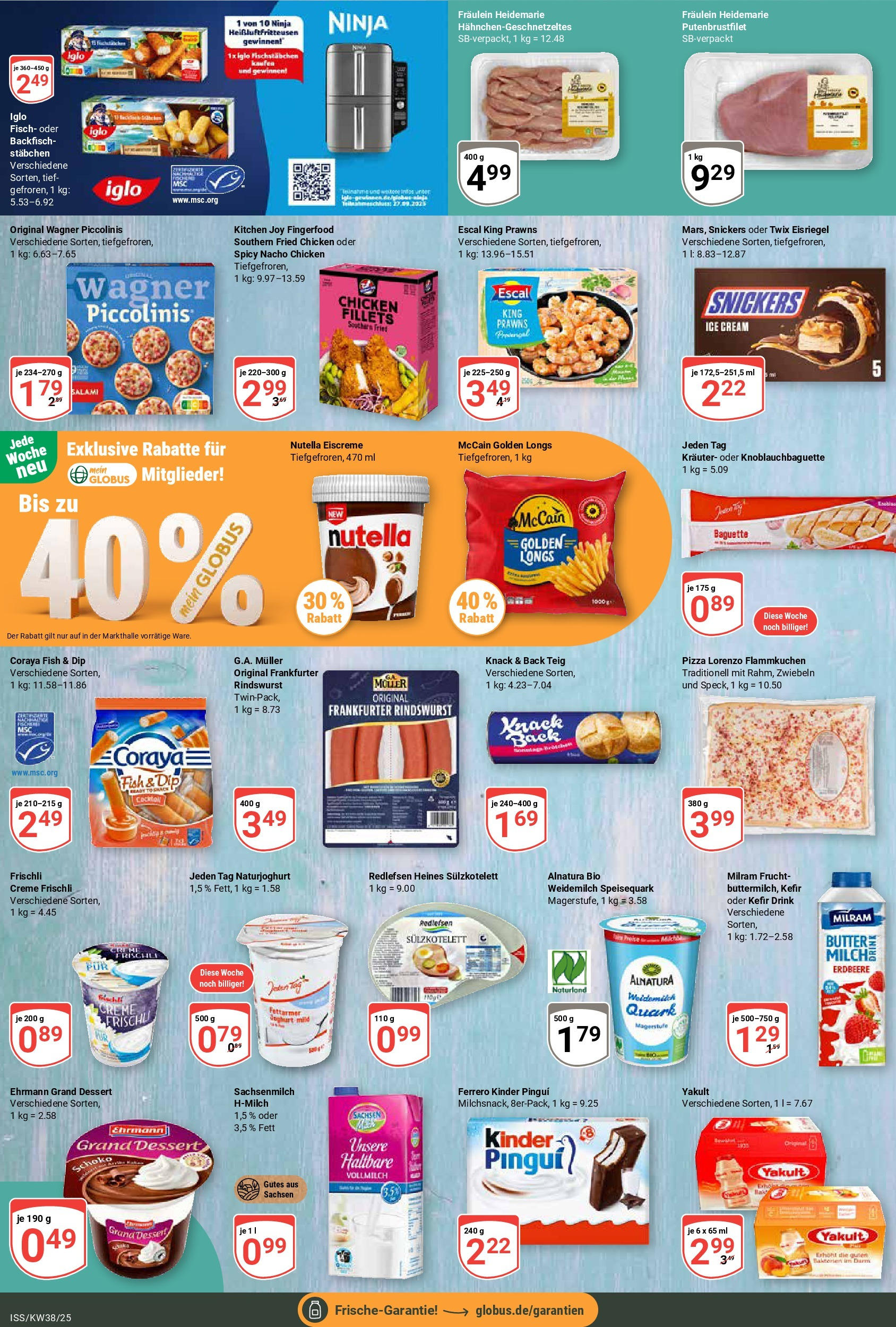 Globus prospekt Isserstedt	 (ab 14.09.2025) » Angebote online | Seite: 8 | Produkte: Eiscreme, Fisch, Fischstabchen, Milram