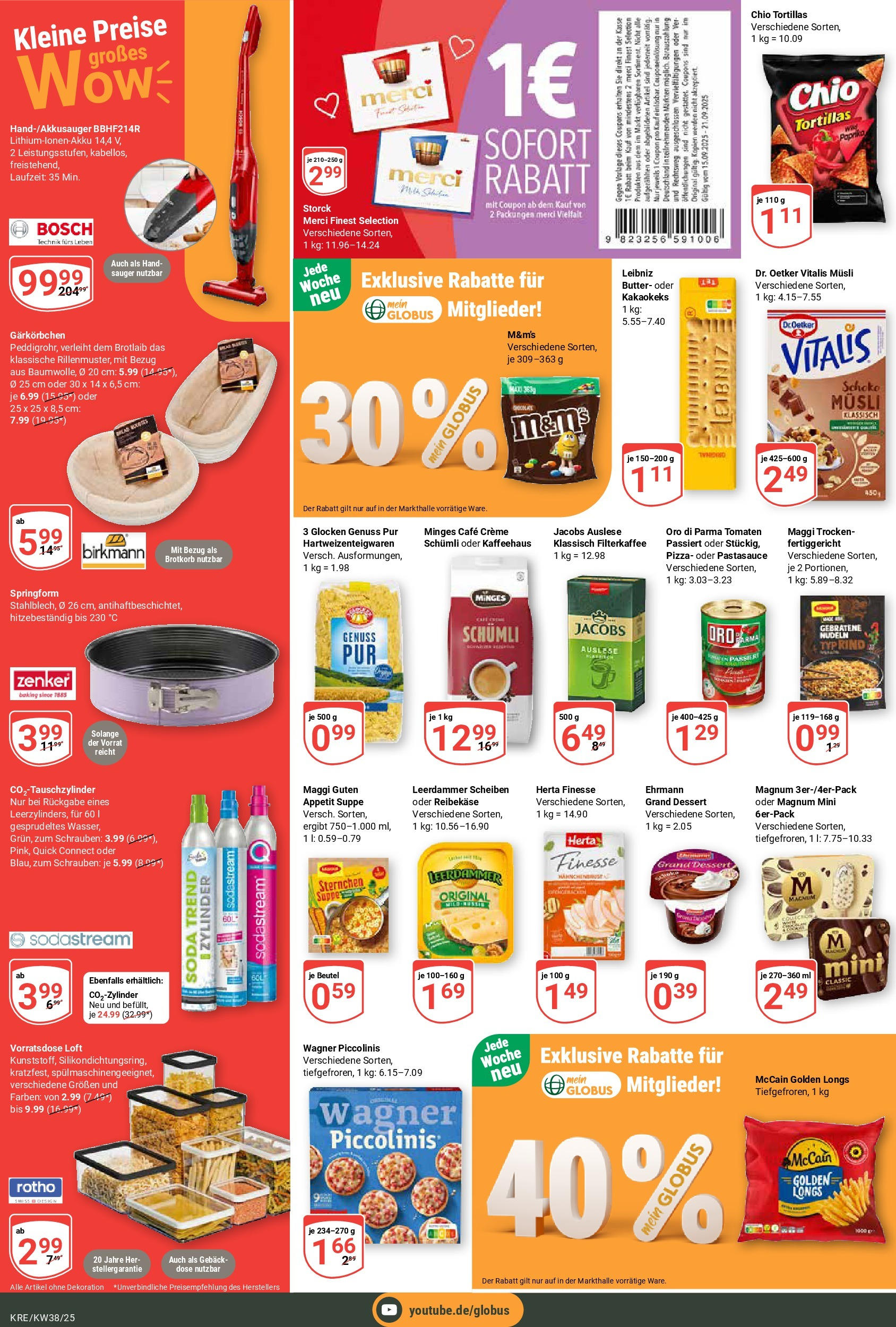 Globus prospekt Krefeld	 (ab 14.09.2025) » Angebote online | Seite: 6 | Produkte: Bosch, Maggi, Piccolinis, Herta finesse