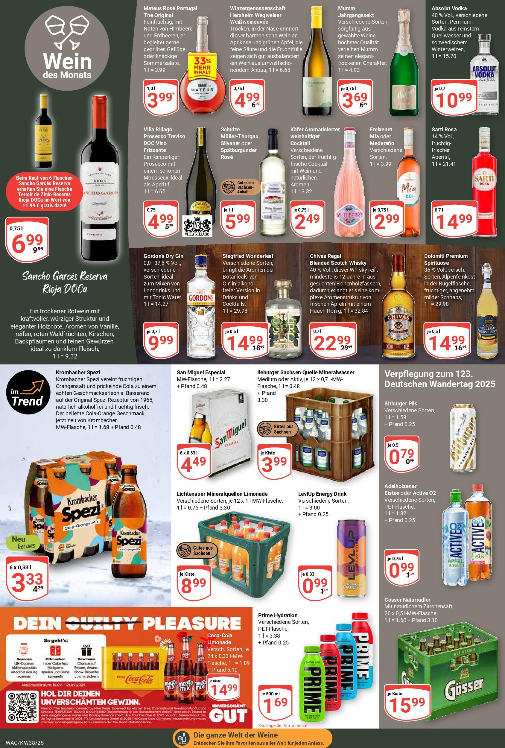 Globus prospekt Markkleeberg	 (ab 14.09.2025) » Angebote online | Seite: 15 | Produkte: Energy, Freixenet, Wein, Gin