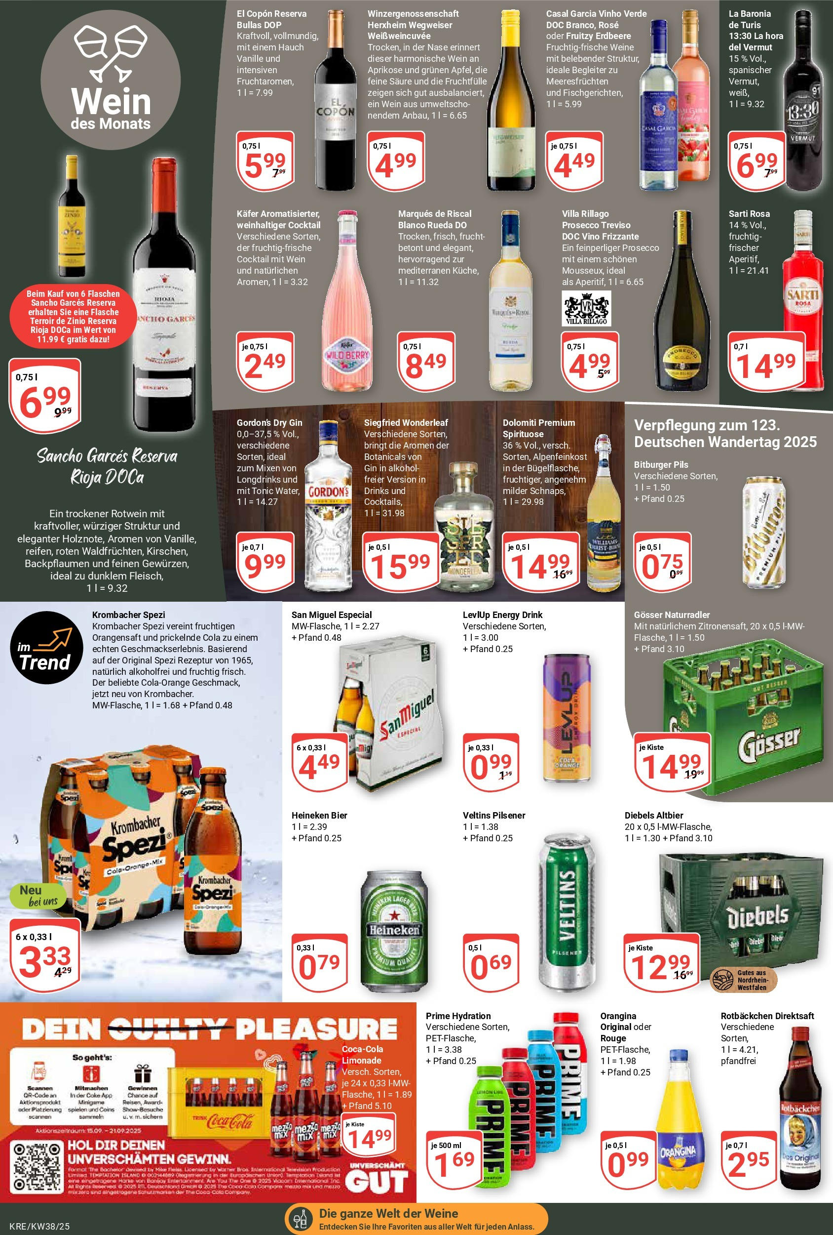 Globus prospekt Krefeld	 (ab 14.09.2025) » Angebote online | Seite: 17 | Produkte: Bitburger, Cola, Energy, Veltins