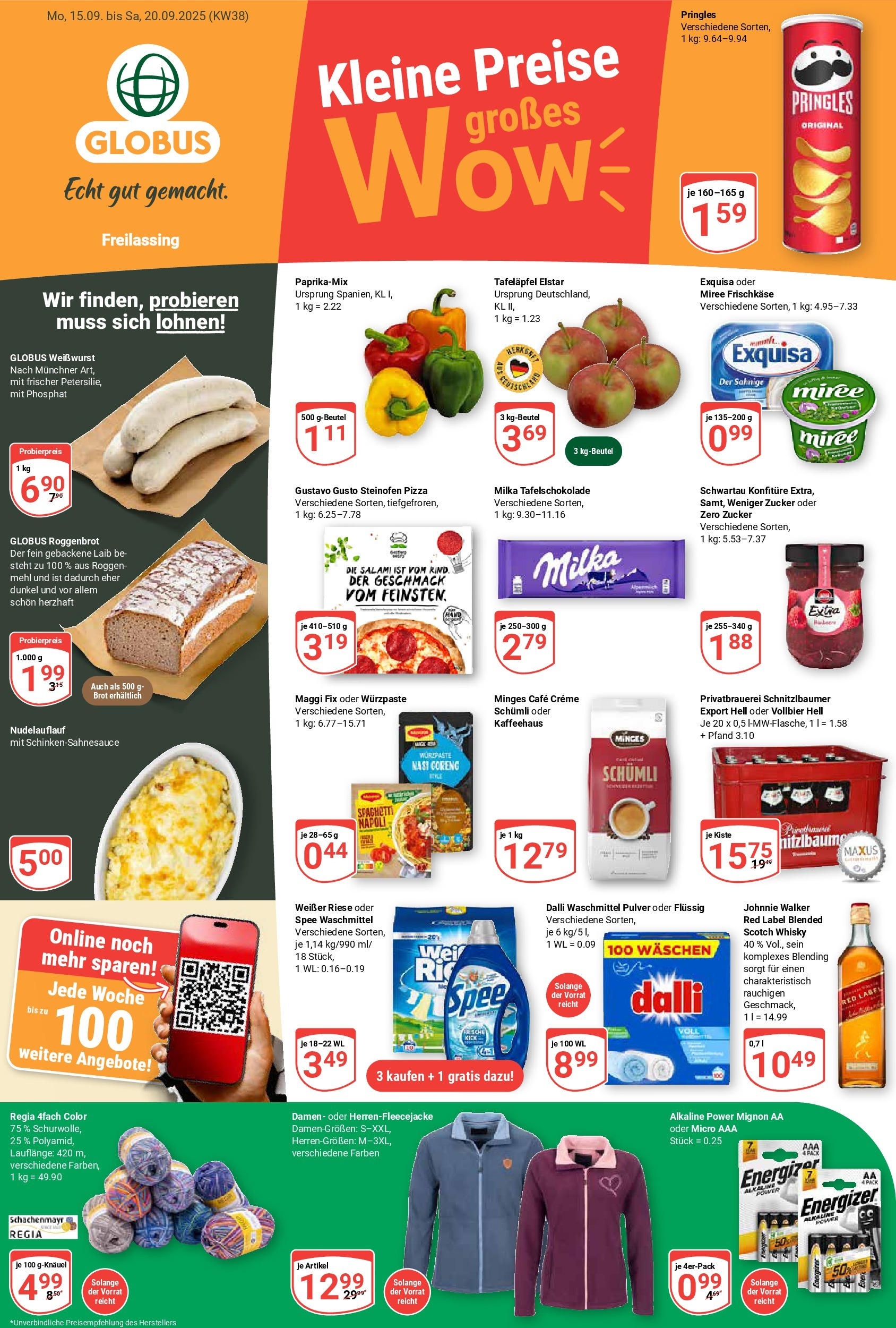 Globus prospekt Freilassing	 (ab 14.09.2025) » Angebote online | Seite: 1 | Produkte: Creme, Spee, Waschmittel, Brot