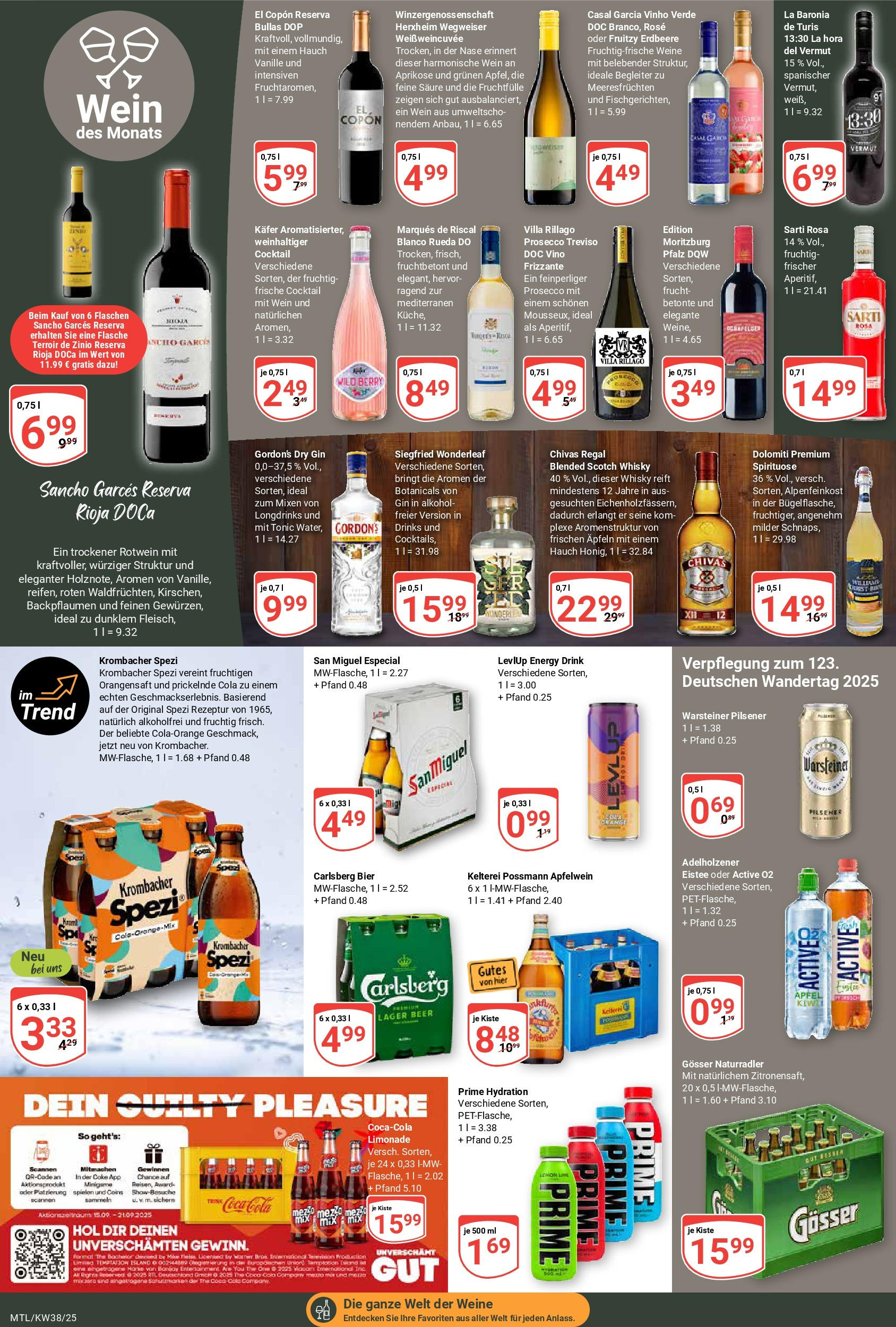 Globus prospekt Maintal-Dörnigheim	 (ab 14.09.2025) » Angebote online | Seite: 14 | Produkte: Bier, Rotwein, Orangensaft, Warsteiner