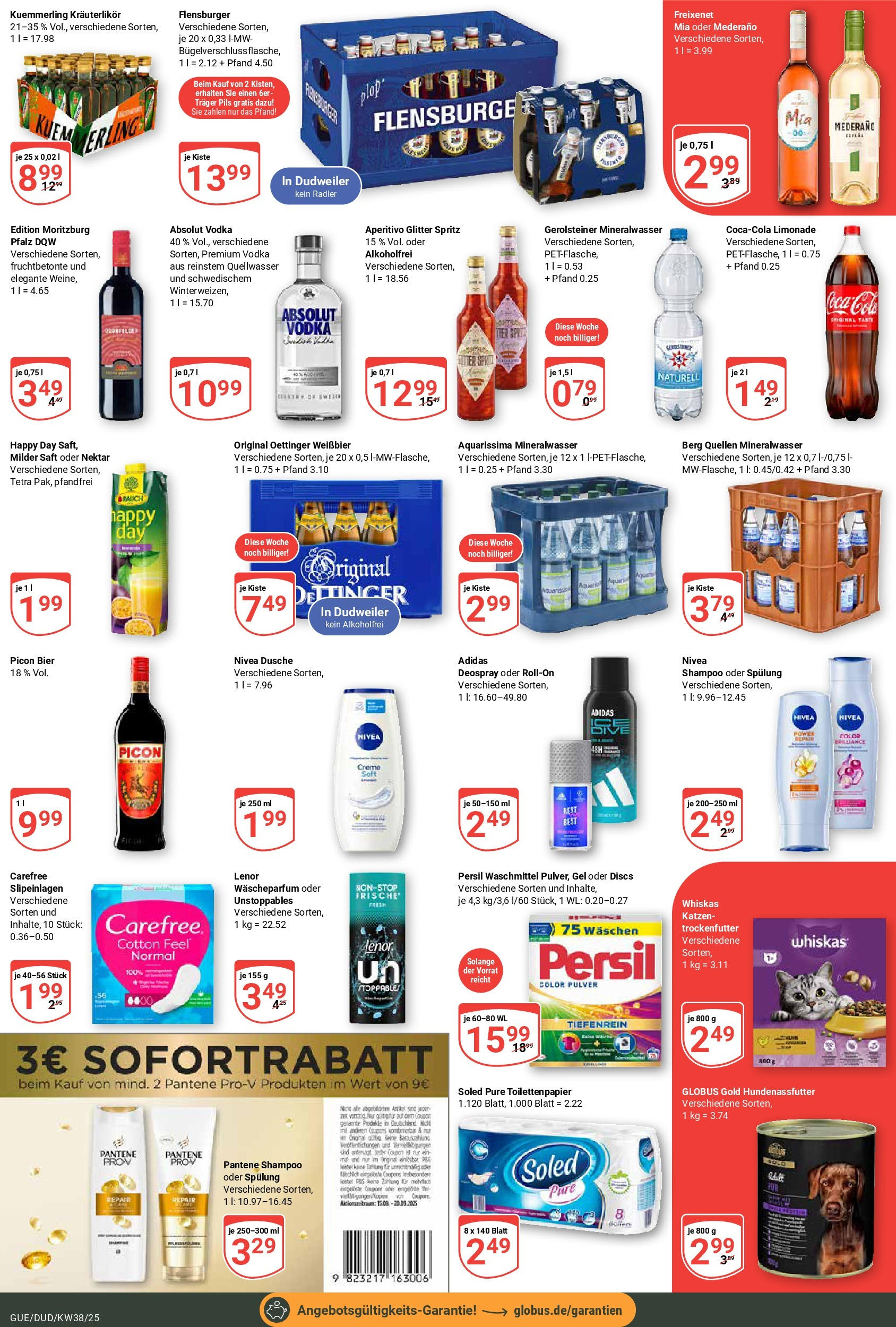 Globus prospekt Saarbrücken-Dudweiler (ab 14.09.2025) » Angebote ab Montag | Seite: 6 | Produkte: Bier, Spülung, Deospray, Vodka Globus prospekt Saarbrücken-Dudweiler (ab 14.09.2025) » Angebote online | Seite: 6 | Produkte: Bier, Spülung, Deospray, Vodka