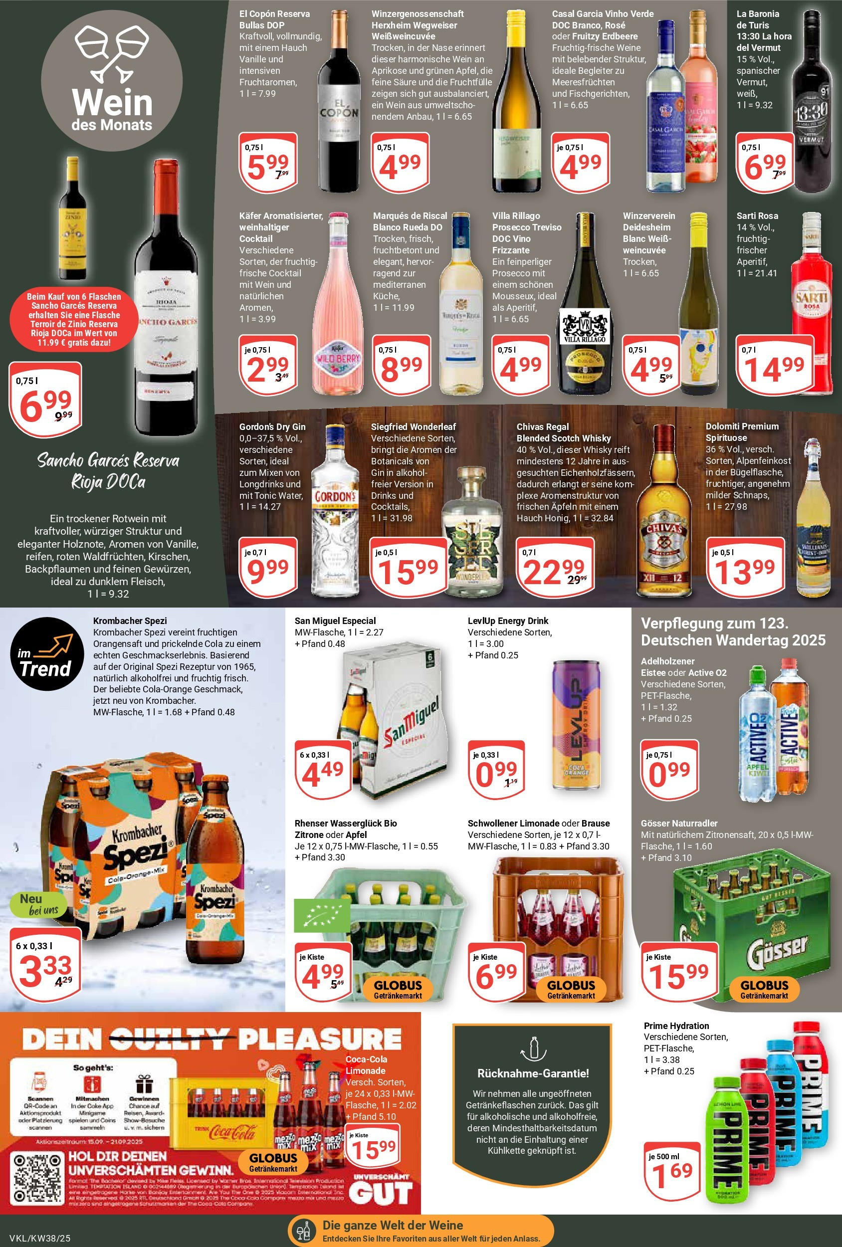 Globus prospekt Völklingen (ab 14.09.2025) » Angebote ab Montag | Seite: 14 | Produkte: Cola, Prosecco, Krombacher, Gin Globus prospekt Völklingen (ab 14.09.2025) » Angebote online | Seite: 14 | Produkte: Cola, Prosecco, Krombacher, Gin