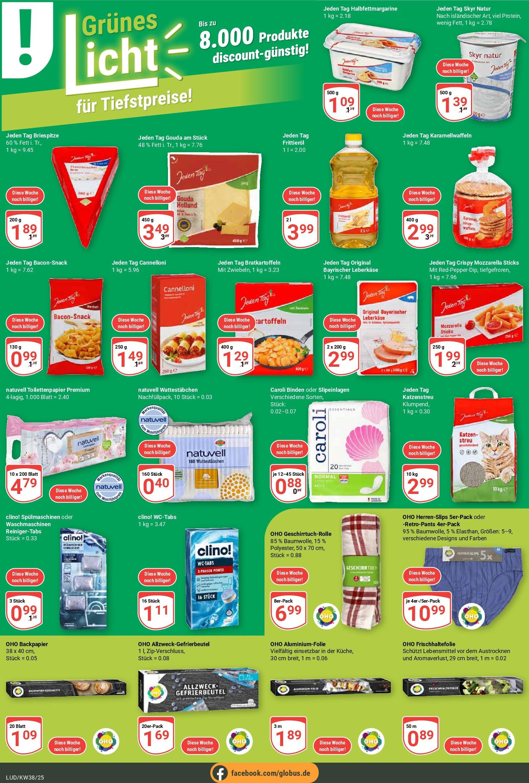 Globus prospekt Ludwigshafen-Oggersheim	 (ab 14.09.2025) » Angebote online | Seite: 6 | Produkte: Wattestäbchen, Mozzarella, Gouda, Leberkase