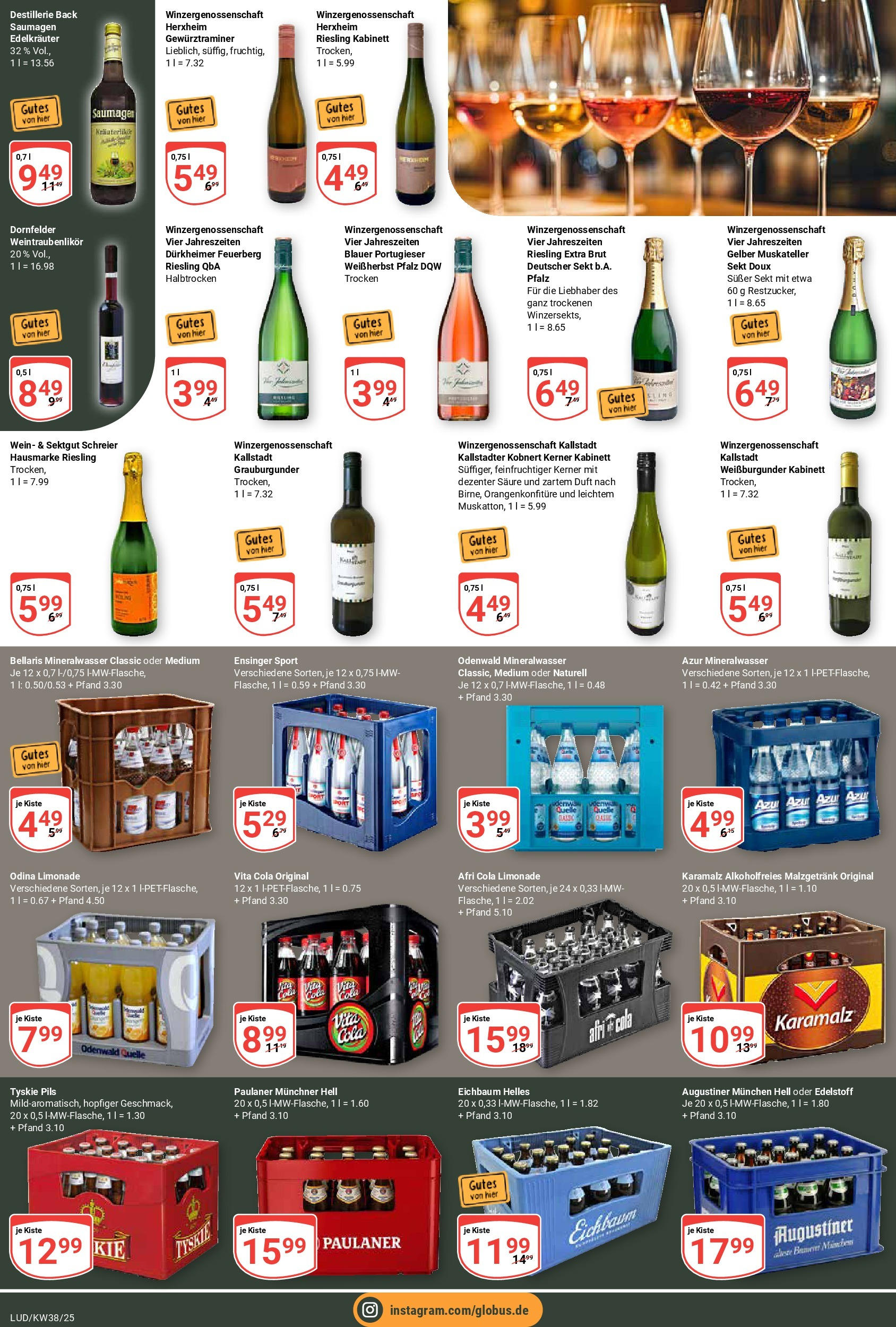 Globus prospekt Ludwigshafen-Oggersheim	 (ab 14.09.2025) » Angebote online | Seite: 17 | Produkte: Cola, Sekt, Vita cola, Paulaner
