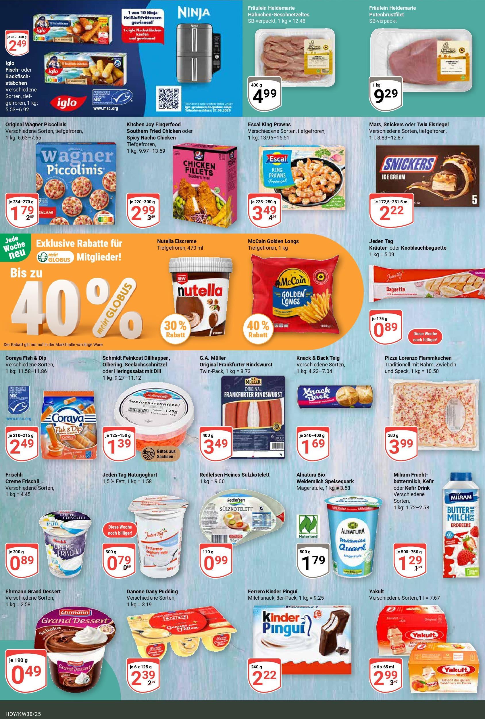 Globus prospekt Hoyerswerda	 (ab 14.09.2025) » Angebote online | Seite: 10 | Produkte: McCain, Snickers, Fisch, Piccolinis