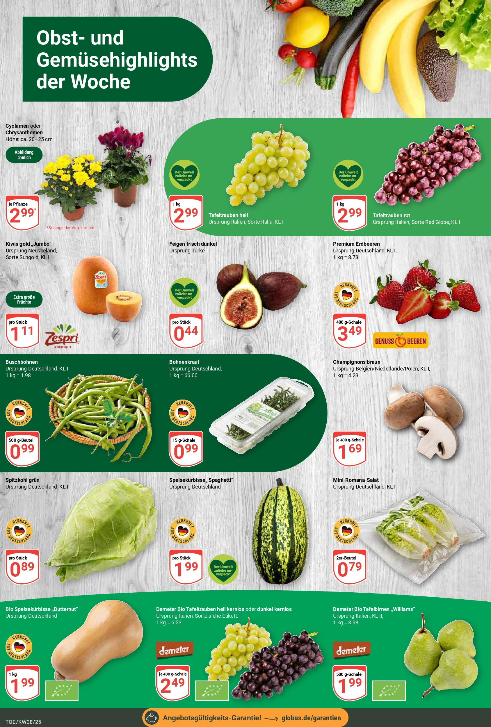 Globus prospekt Tönisvorst	 (ab 14.09.2025) » Angebote online | Seite: 4 | Produkte: Champignons, Obst, Erdbeeren