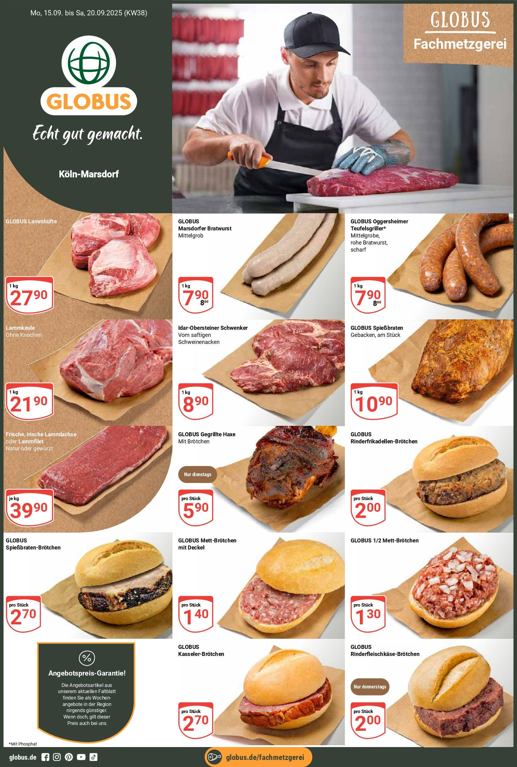 Globus prospekt Köln	 (ab 15.09.2025) » Angebote online | Seite: 1 | Produkte: Lammkeule, Bratwurst, Schweinenacken
