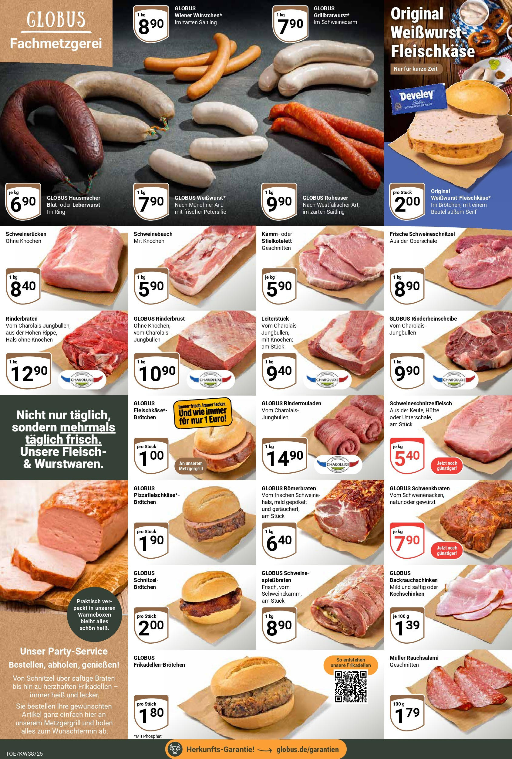 Globus prospekt Tönisvorst	 (ab 14.09.2025) » Angebote online | Seite: 7 | Produkte: Schweinebauch, Weißwurst, Schweinerucken, Petersilie