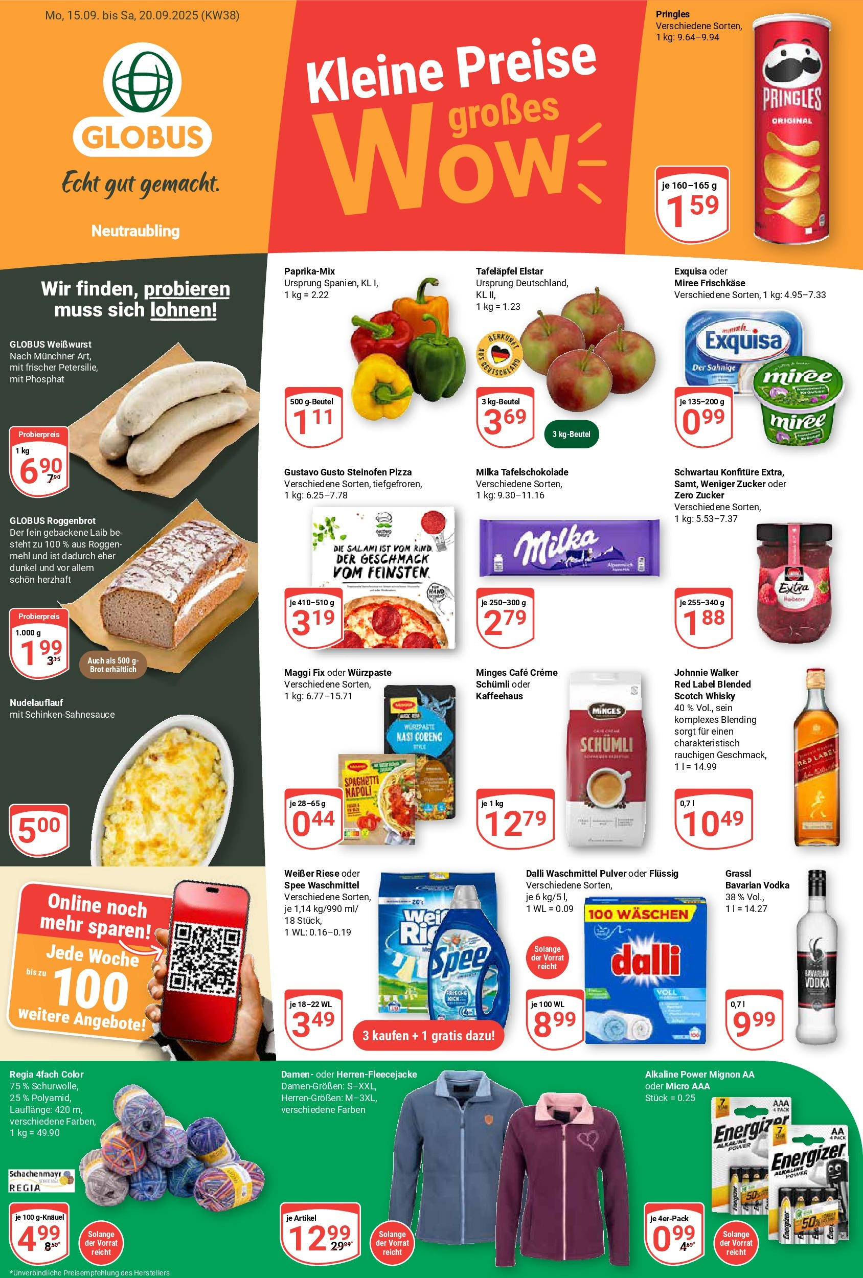 Globus prospekt Neutraubling (ab 14.09.2025) » Angebote ab Montag | Seite: 1 | Produkte: Gustavo gusto, Milka, Waschmittel, Salami Globus prospekt Neutraubling (ab 14.09.2025) » Angebote online | Seite: 1 | Produkte: Gustavo gusto, Milka, Waschmittel, Salami