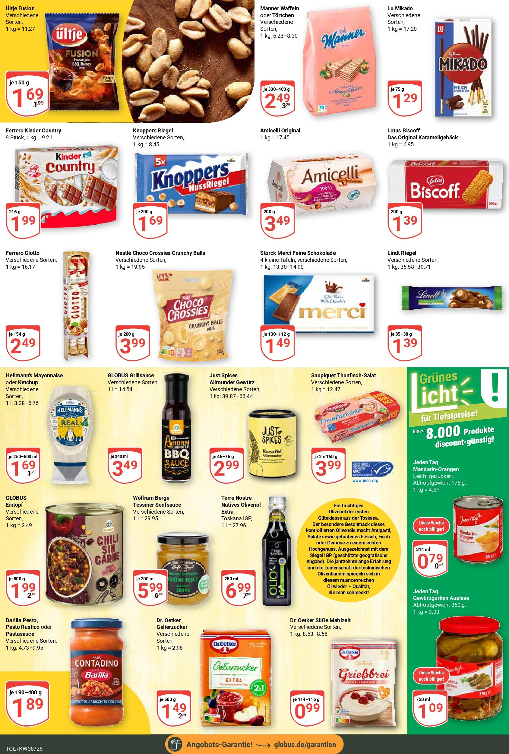 Globus prospekt Tönisvorst	 (ab 14.09.2025) » Angebote online | Seite: 13 | Produkte: Gelierzucker, Olivenol, Lindt, Salat