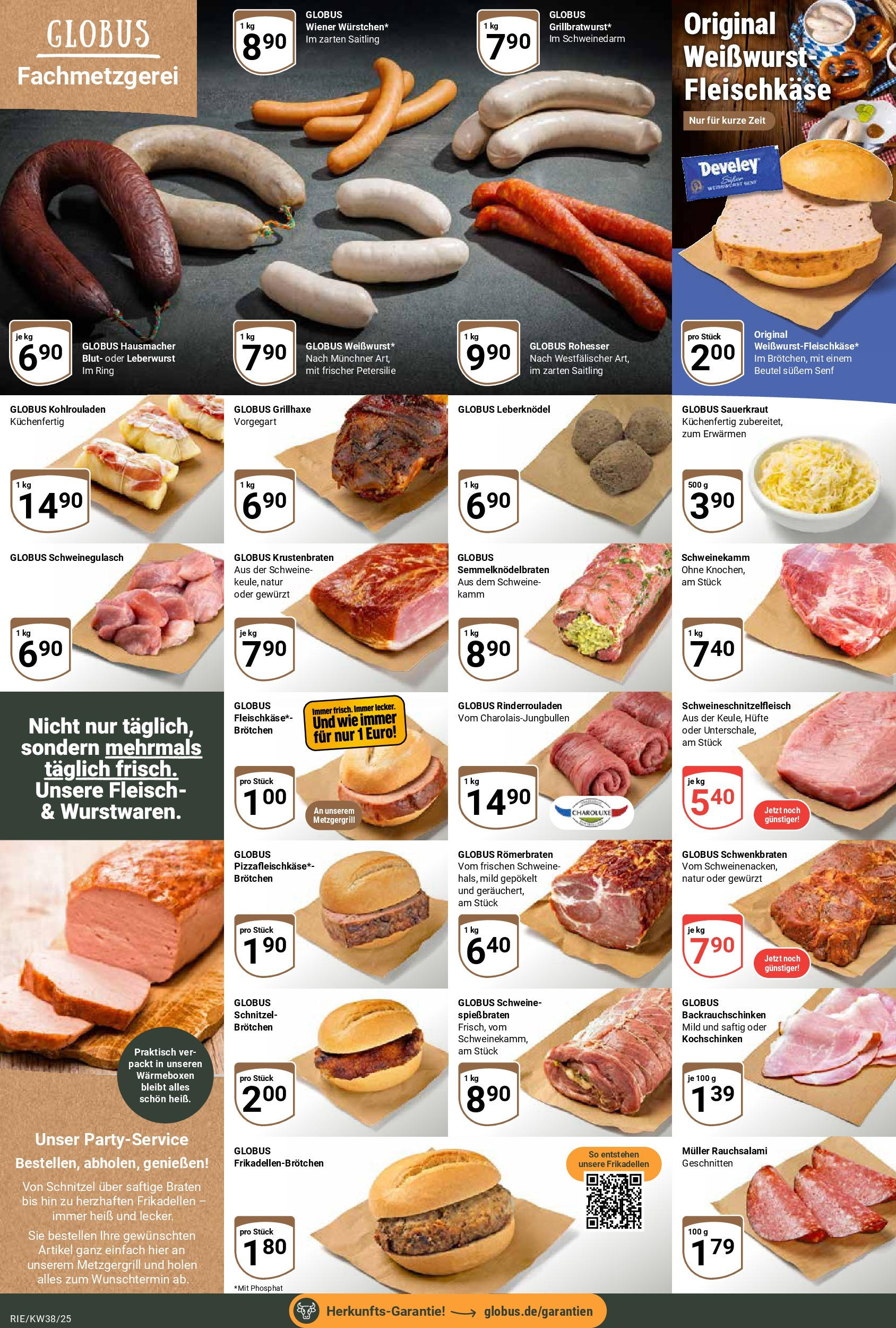 Globus prospekt Bochum-Riemke	 (ab 14.09.2025) » Angebote online | Seite: 6 | Produkte: Rinderrouladen, Weißwurst, Petersilie, Fleisch
