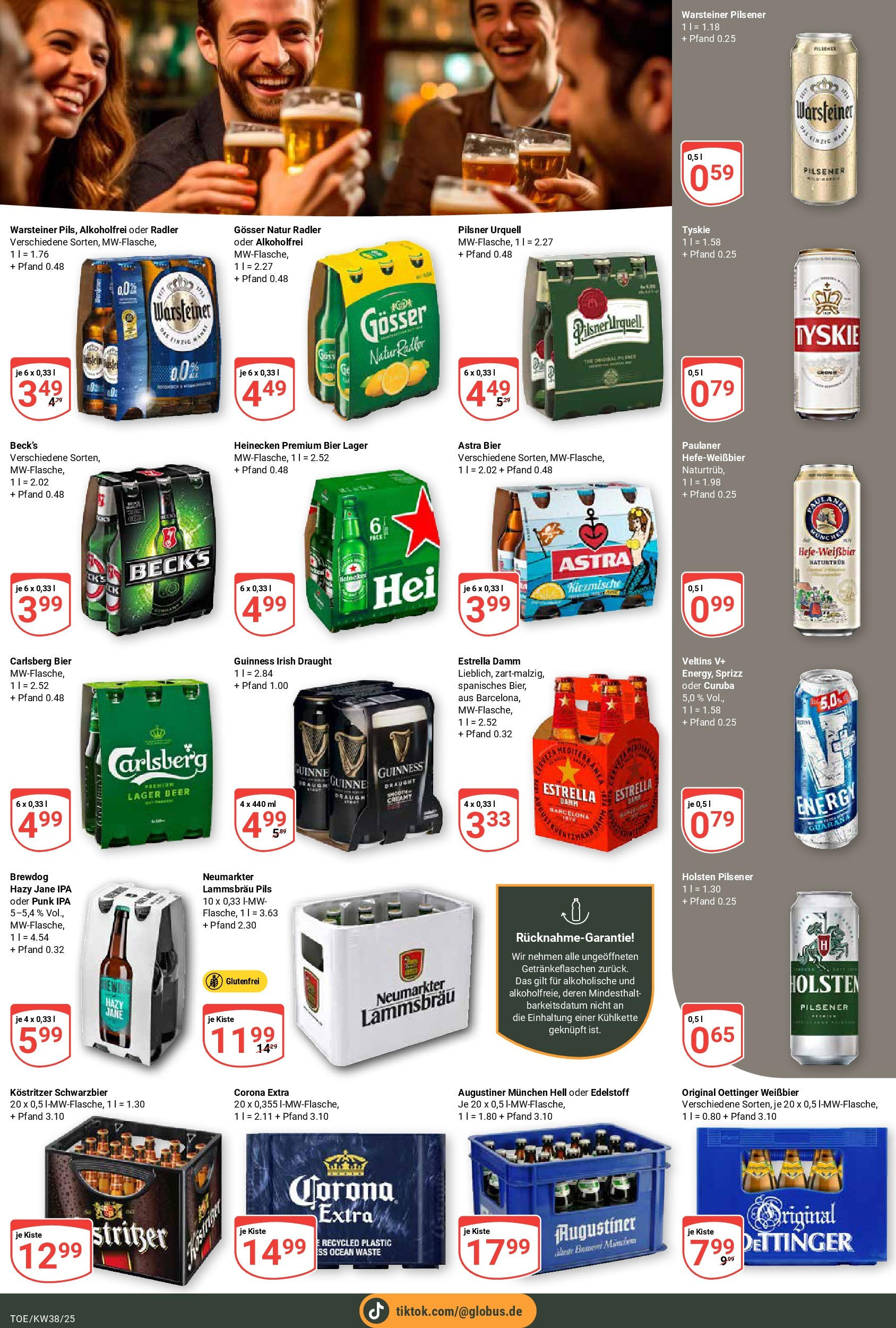 Globus prospekt Tönisvorst	 (ab 14.09.2025) » Angebote online | Seite: 17 | Produkte: Kostritzer, Pils, Pilsner urquell, Paulaner
