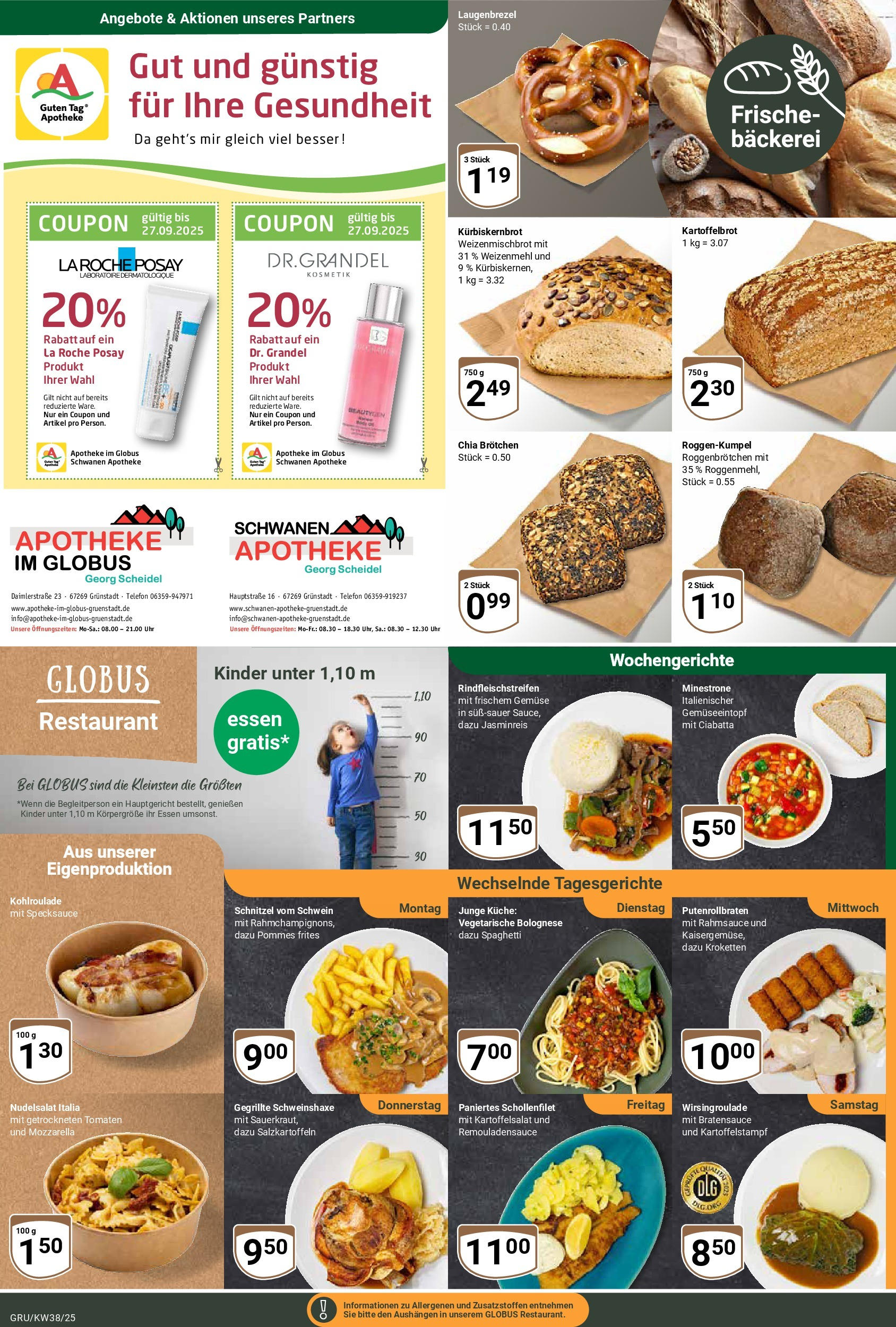 Globus prospekt Grünstadt	 (ab 14.09.2025) » Angebote online | Seite: 7 | Produkte: Mozzarella, Küche, Pommes frites, Gemüse