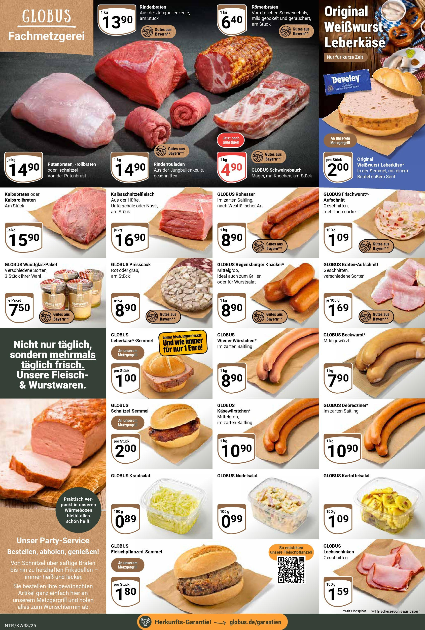 Globus prospekt Neutraubling (ab 14.09.2025) » Angebote ab Montag | Seite: 8 | Produkte: Schweinebauch, Weißwurst, Fleisch, Leberkase Globus prospekt Neutraubling (ab 14.09.2025) » Angebote online | Seite: 8 | Produkte: Schweinebauch, Weißwurst, Fleisch, Leberkase