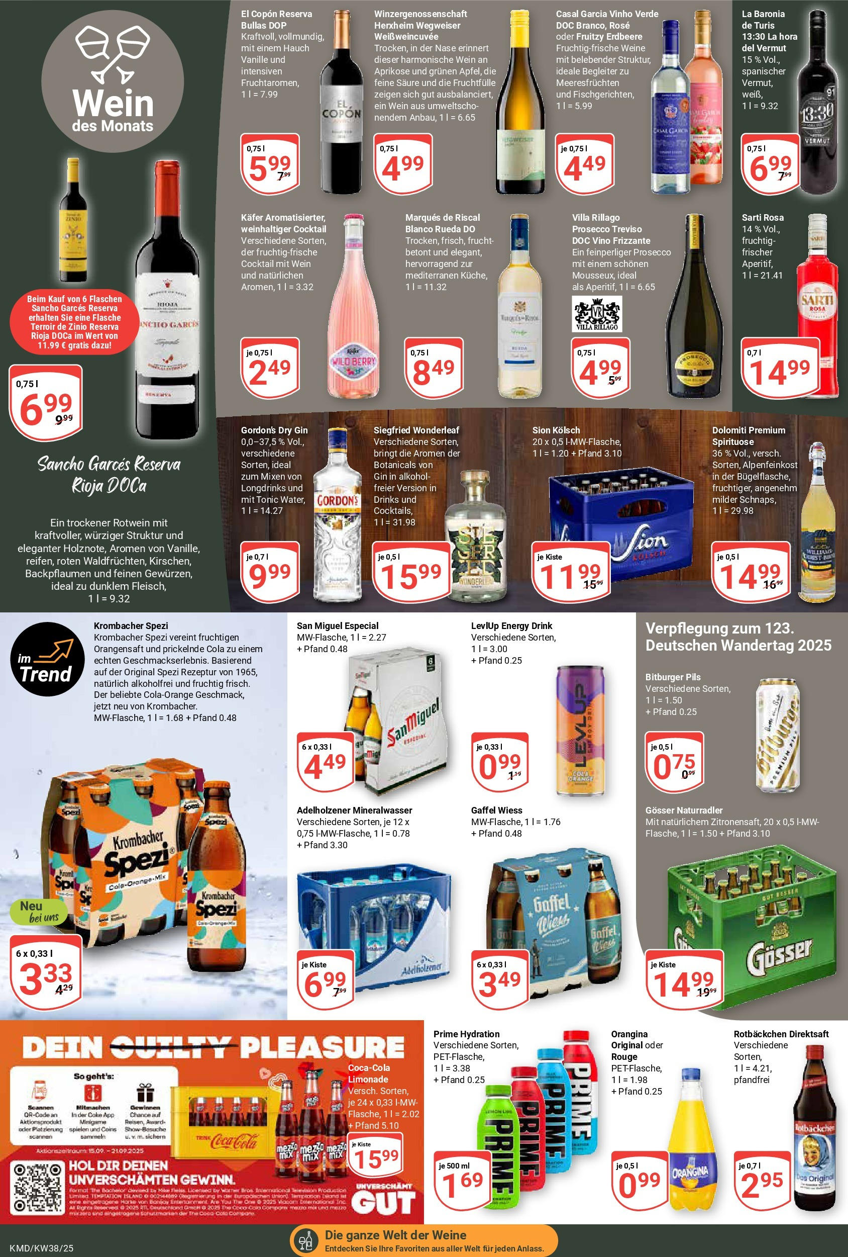 Globus prospekt Köln	 (ab 15.09.2025) » Angebote online | Seite: 15 | Produkte: Bitburger, Energy, Mineralwasser, Gin