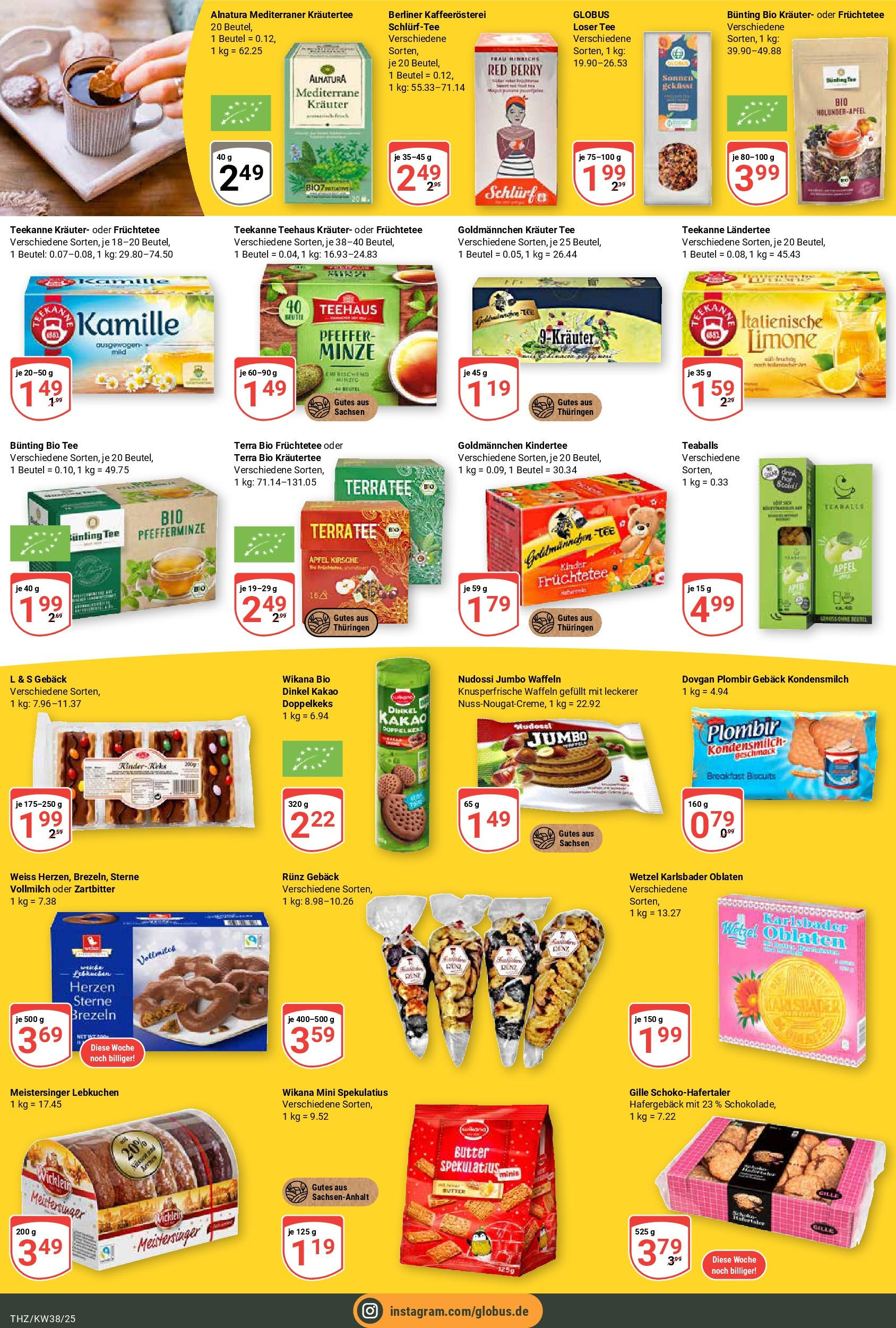 Globus prospekt Zeitz (ab 14.09.2025) » Angebote ab Montag | Seite: 12 | Produkte: Berliner, Butter, Waffeln, Tee Globus prospekt Zeitz (ab 14.09.2025) » Angebote online | Seite: 12 | Produkte: Berliner, Butter, Waffeln, Tee
