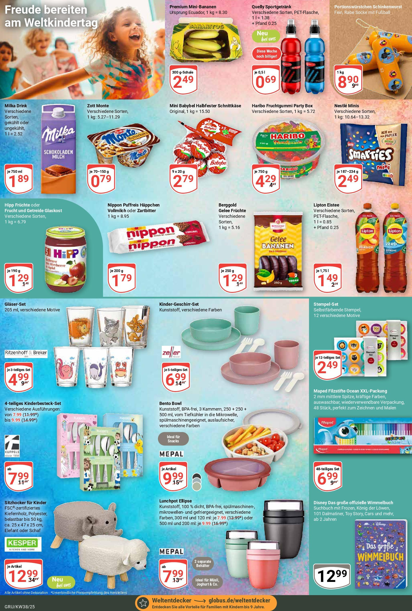 Globus prospekt Grünstadt	 (ab 14.09.2025) » Angebote online | Seite: 21 | Produkte: Bananen, Milka, Fußball, Zitrone