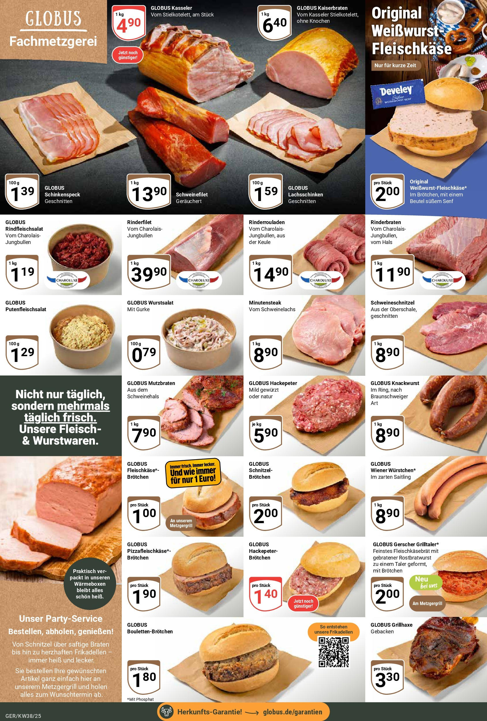 Globus prospekt Gera (ab 14.09.2025) » Angebote ab Montag | Seite: 6 | Produkte: Rinderrouladen, Rinderbraten, Weißwurst, Schnitzel Globus prospekt Gera (ab 14.09.2025) » Angebote online | Seite: 6 | Produkte: Rinderrouladen, Rinderbraten, Weißwurst, Schnitzel